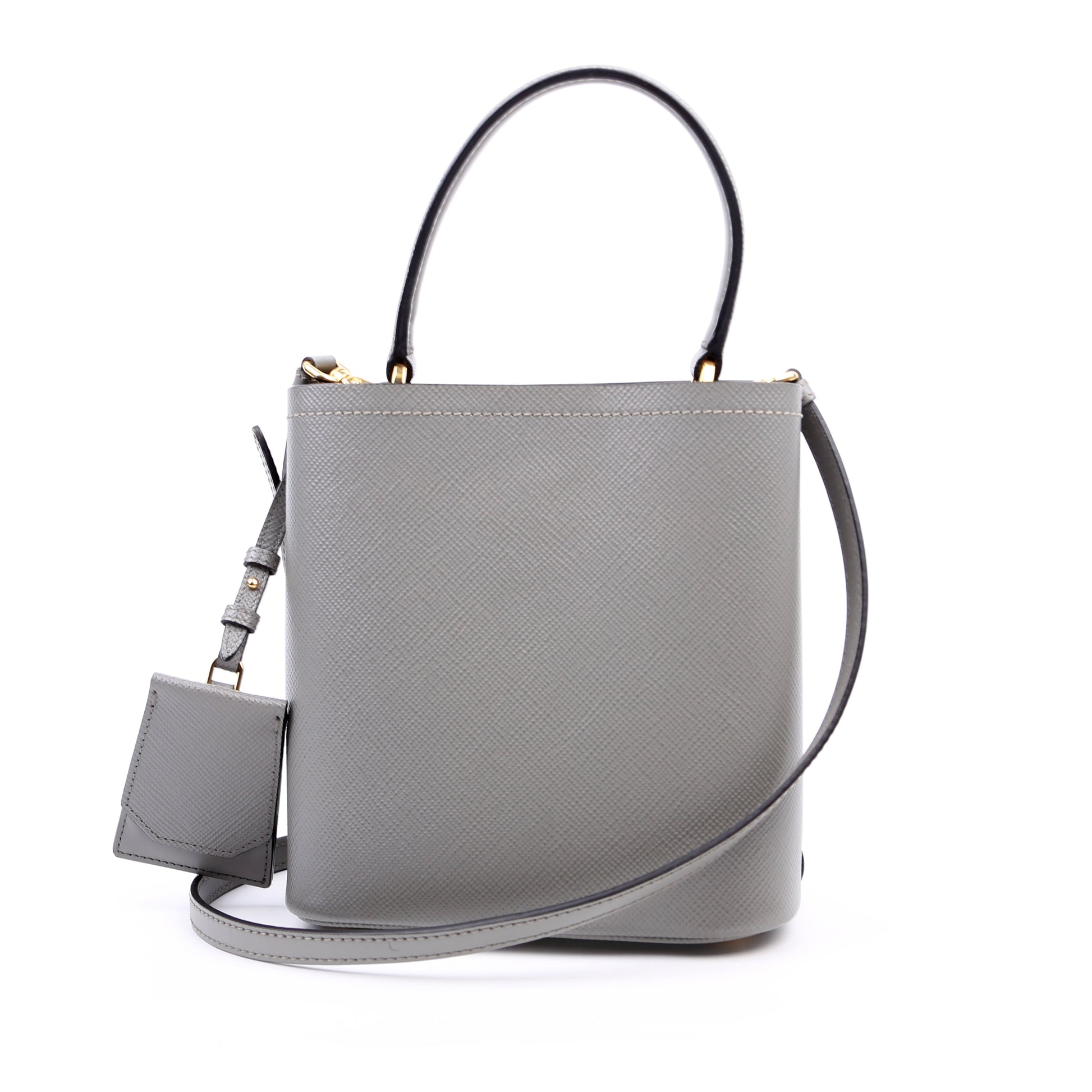 Prada Saffiano Cuir Panier Grey Bag Small Travel Bag