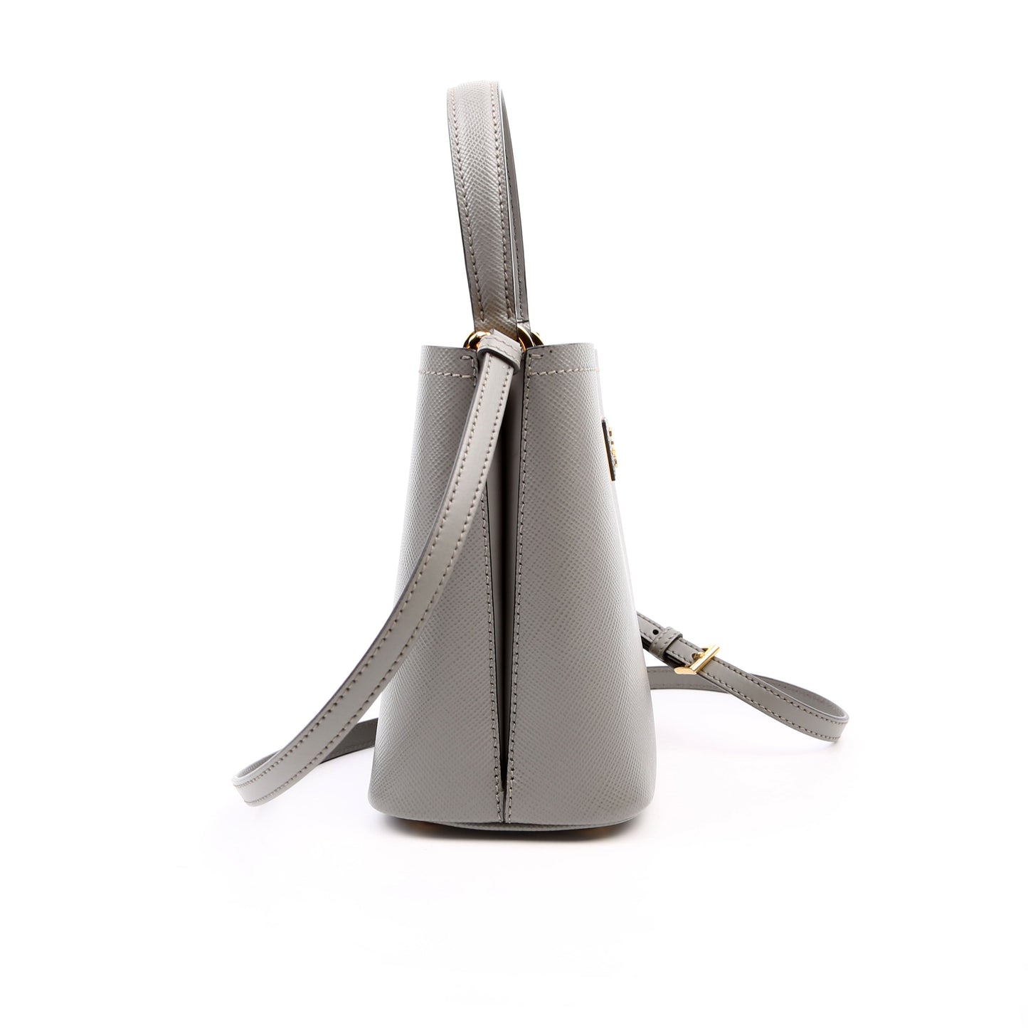 Prada Saffiano Cuir Panier Grey Bag Small Travel Bag