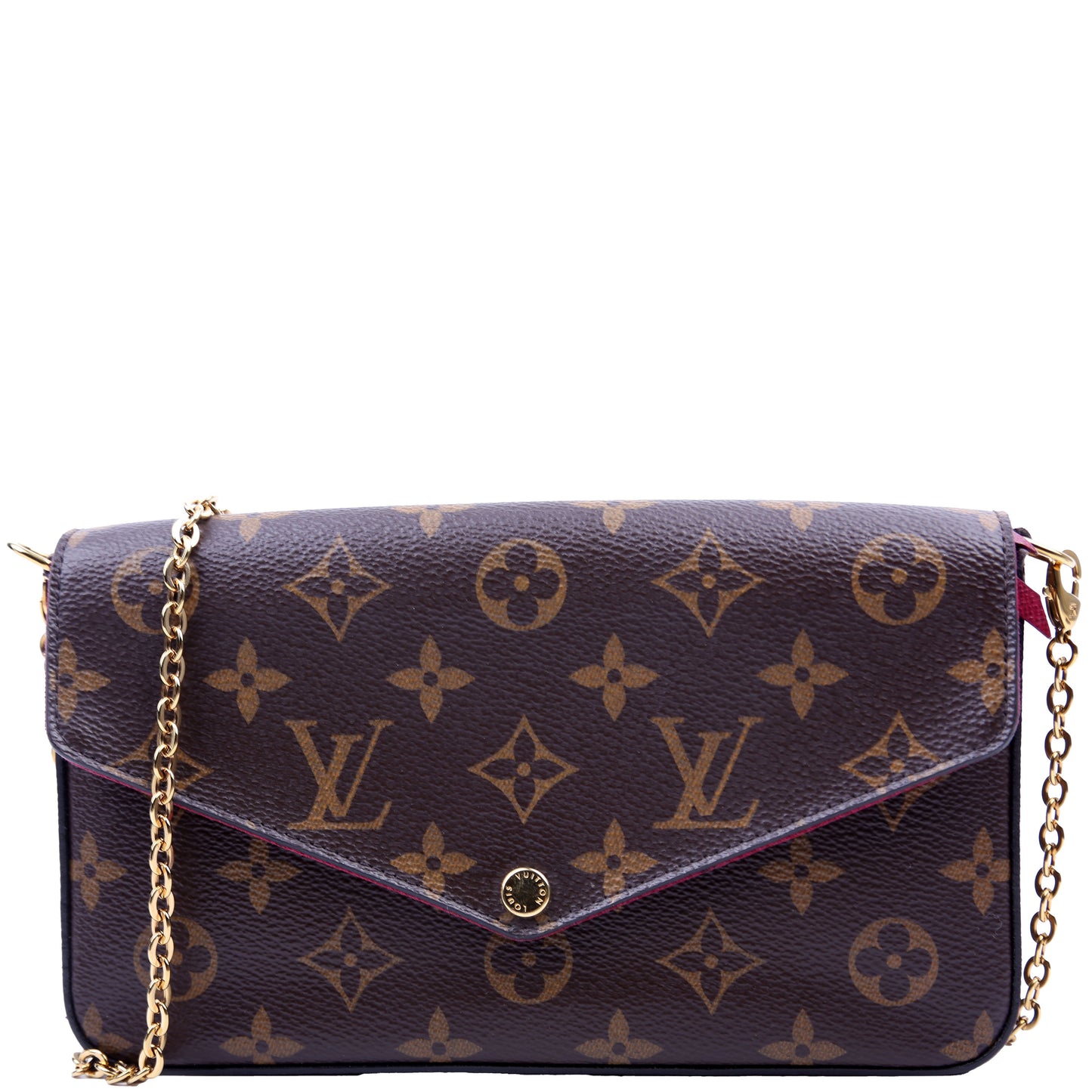 Louis Vuitton Pochette Felicie Berry Monogram Clutch Bag Berry 19
