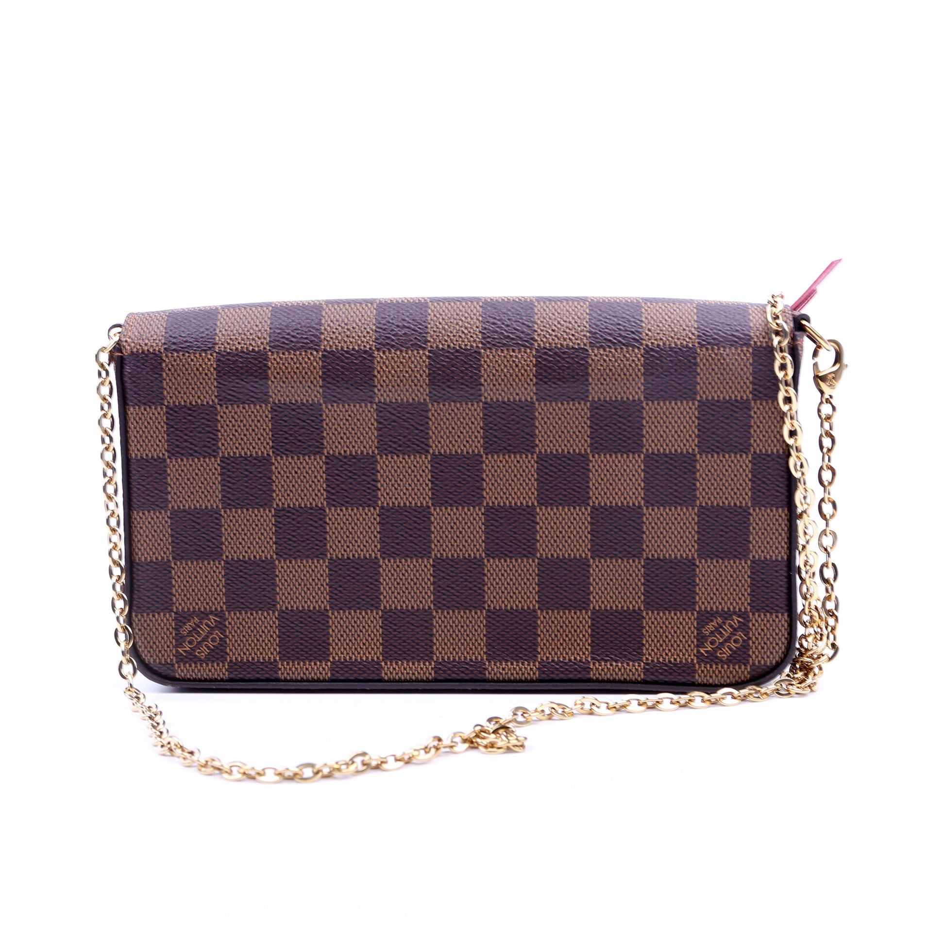 Louis Vuitton Pochette Felicie Ebene Damier Red Clutch Bag Red 2