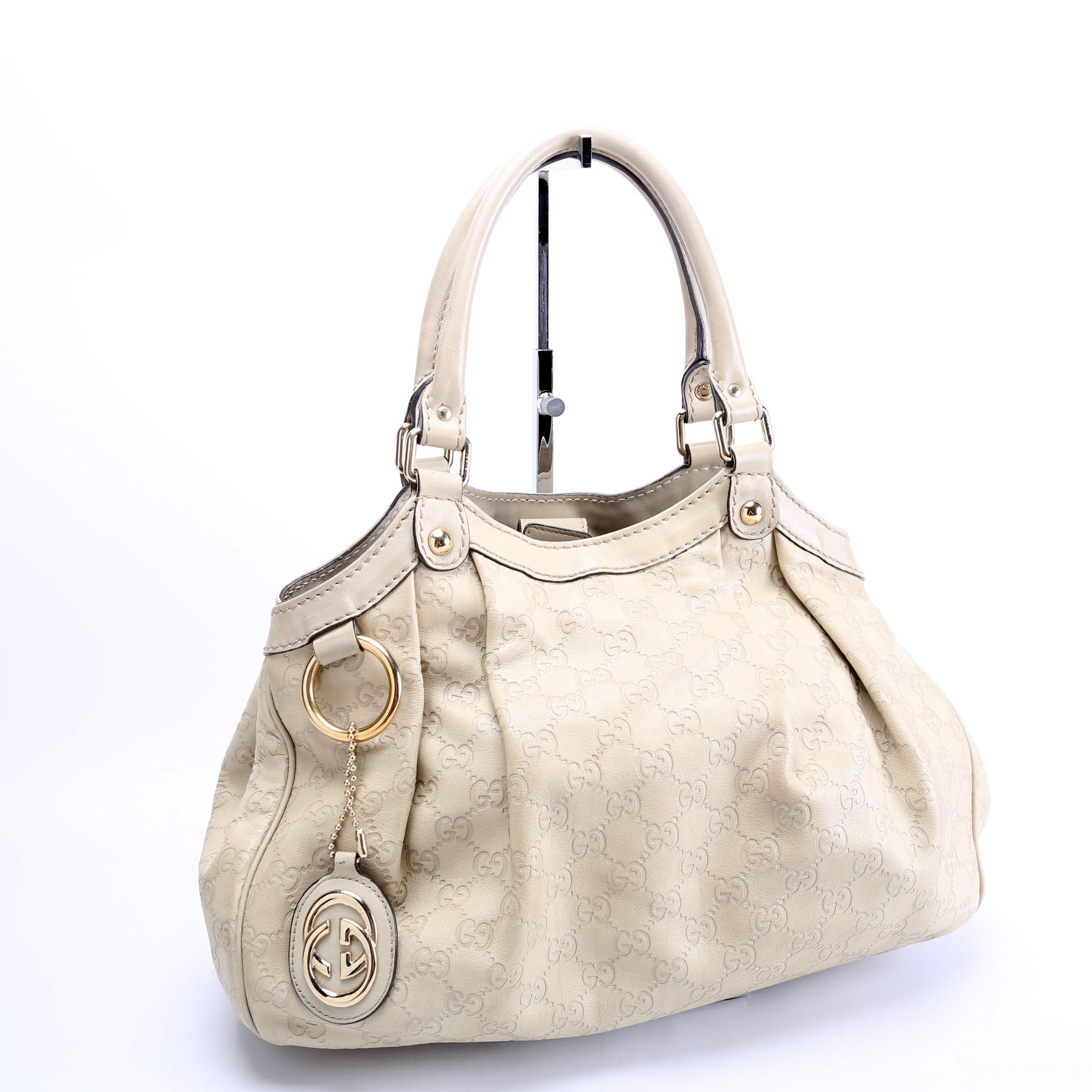 Gucci Sukey GG Nude Leather Medium Travel Bag
