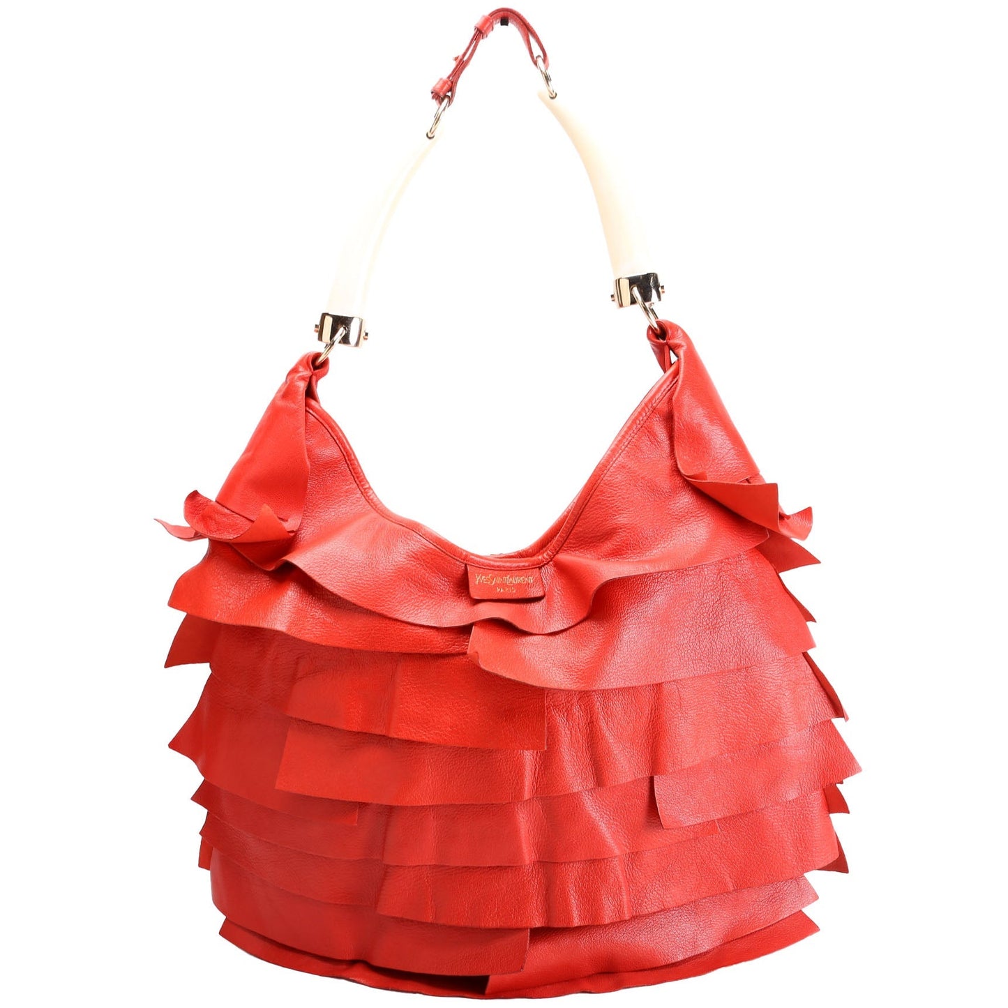 YSL Saint Laurent Saint Laurent Saint Tropez Hobo Bag Red Shoulder Bag