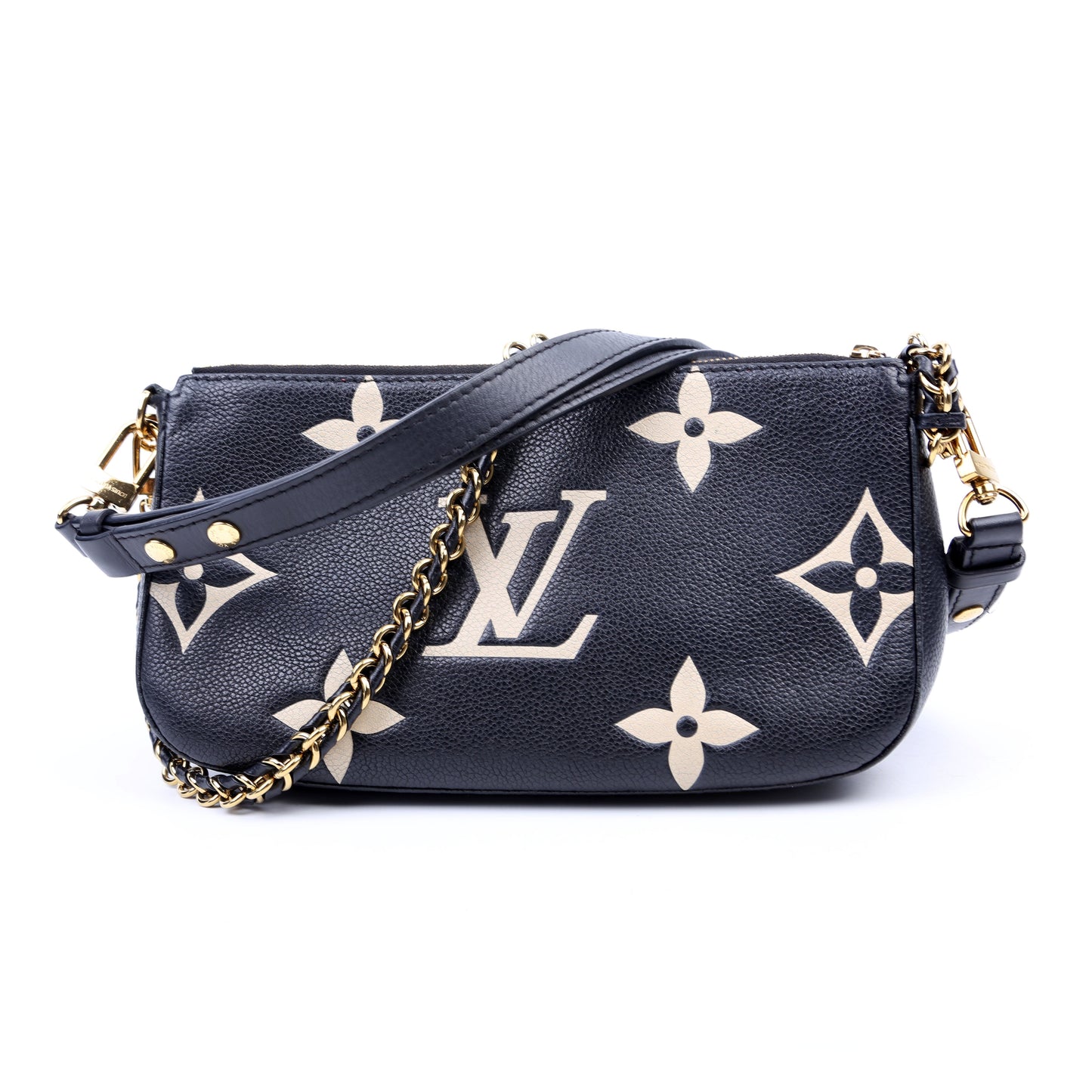 Louis Vuitton Multi Pochette Bicolor Empreinte Black Beige Clutch Bag