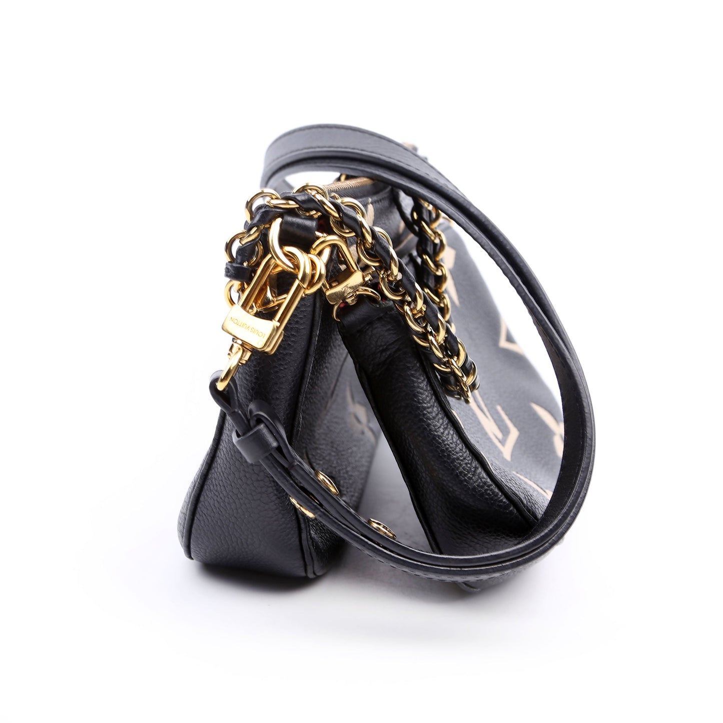 Louis Vuitton Multi Pochette Bicolor Empreinte Black Beige Clutch Bag