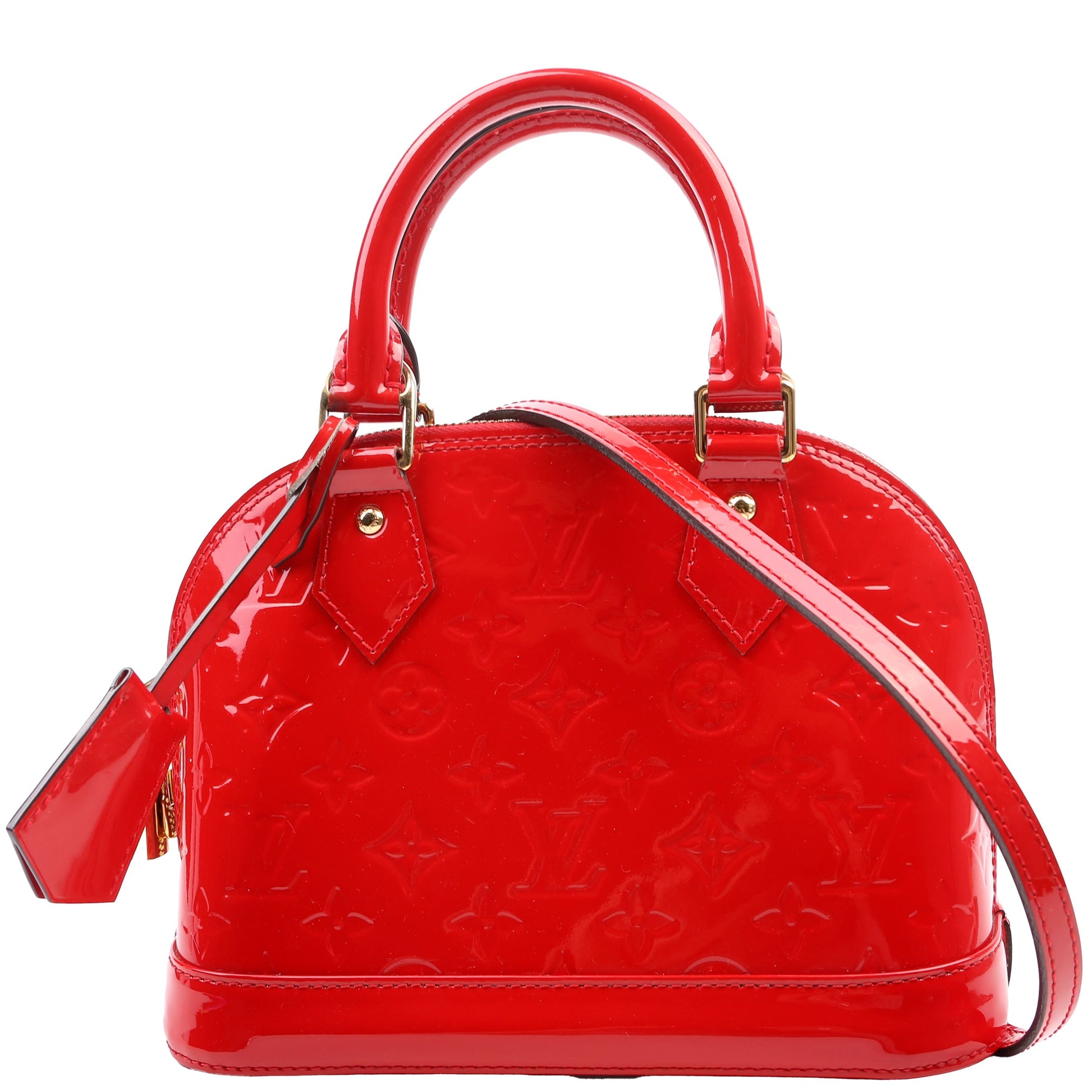 Louis Vuitton Alma BB Vernis Red Handbag Red 6