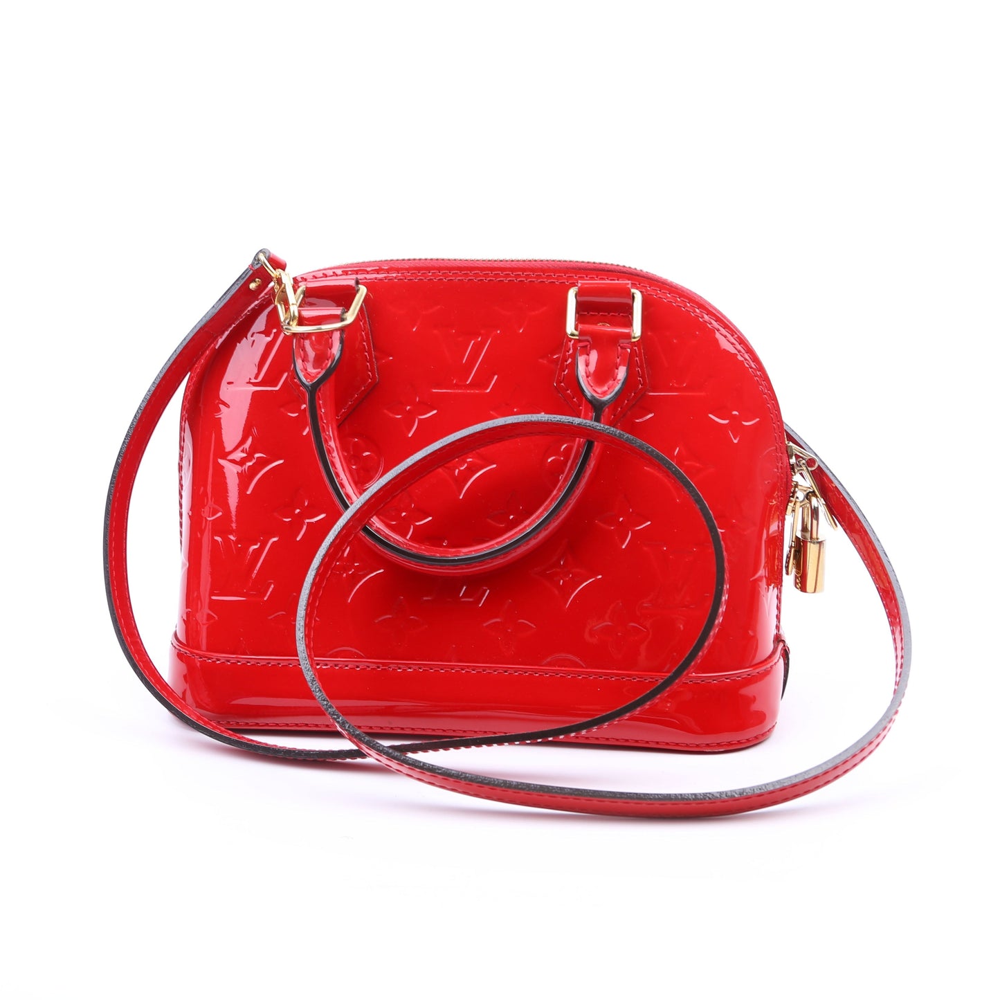 Louis Vuitton Alma BB Vernis Red Handbag Red 6