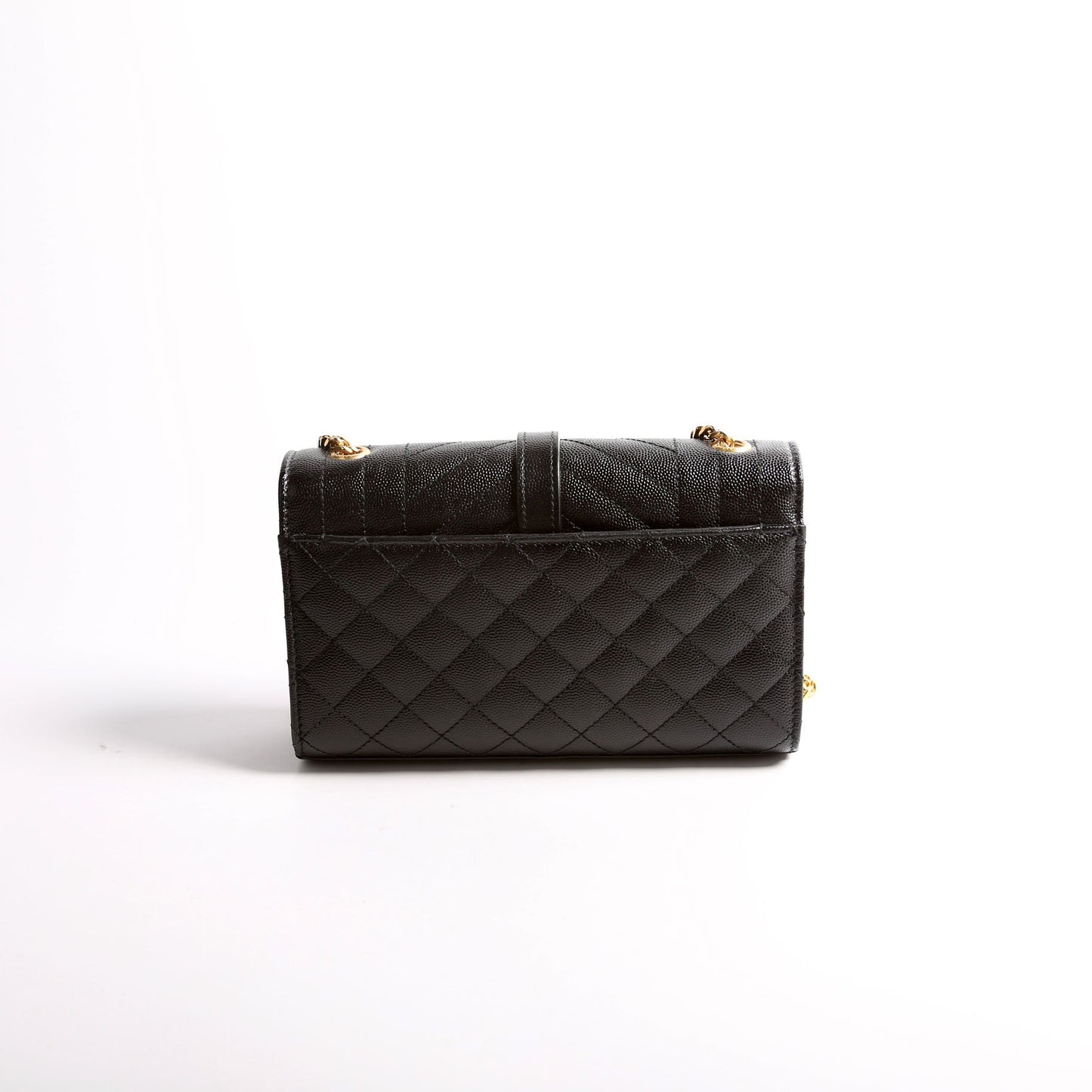 YSL Saint Laurent Envelope Triquilt Bag Black Small Travel Bag