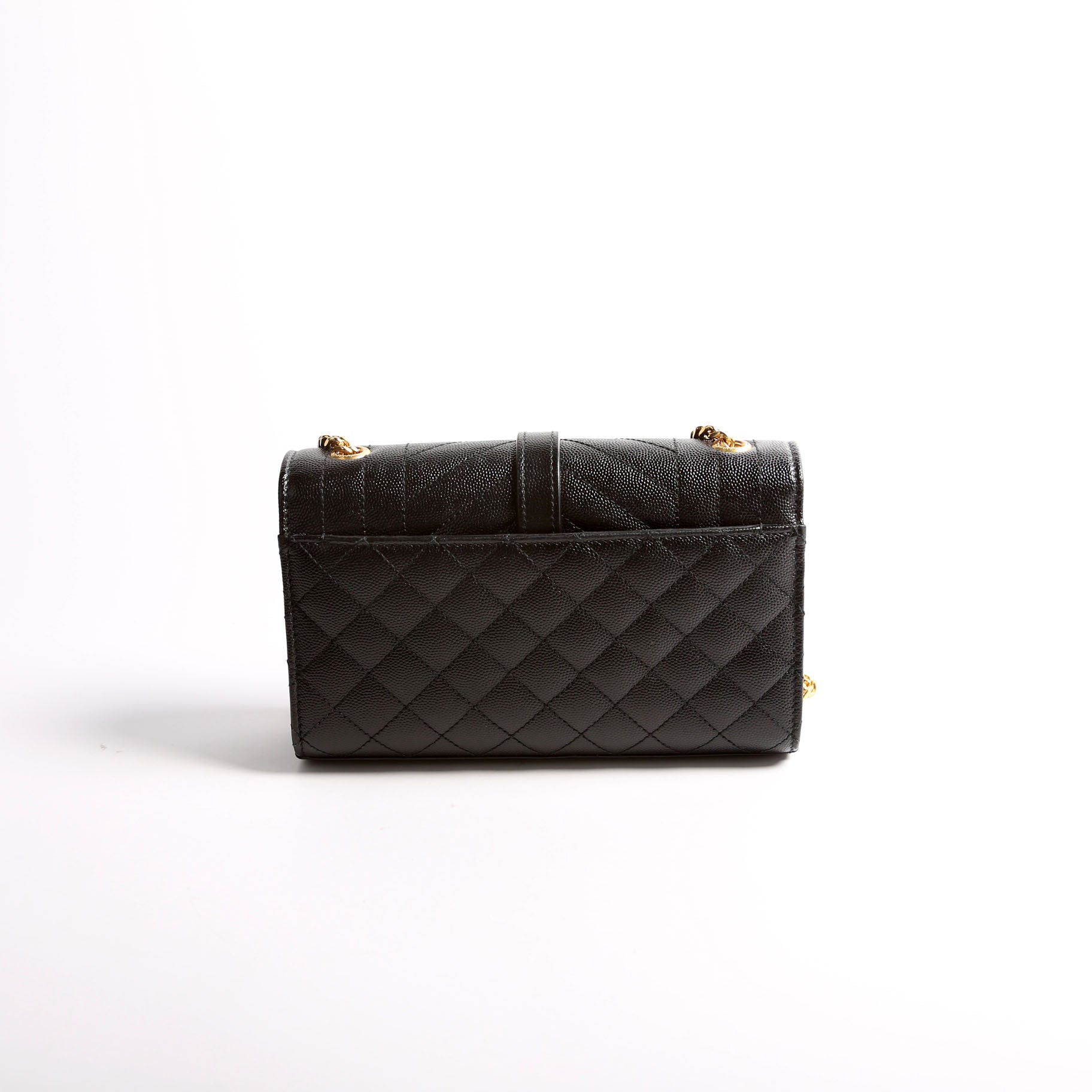 YSL Saint Laurent Envelope Triquilt Bag Black Small Travel Bag