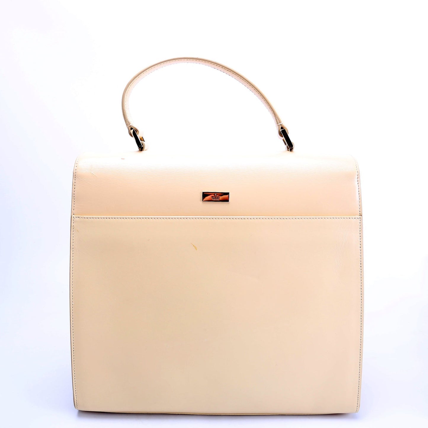Gucci 001- Lady Lock Leather Beige Top Handle Travel Bag
