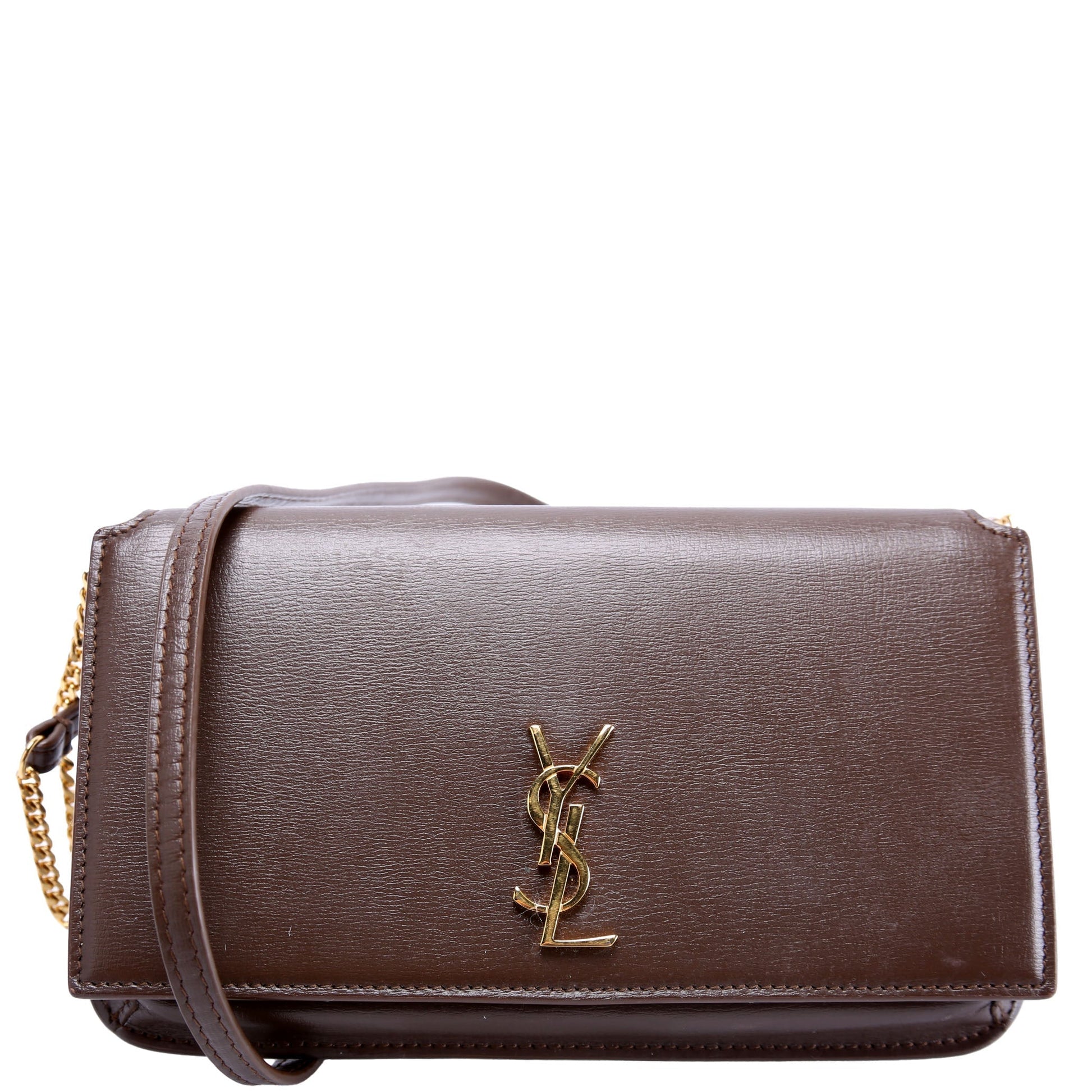 YSL Saint Laurent Saint Laurent Cassandra Phone Holder With Strap Brown Travel Bag