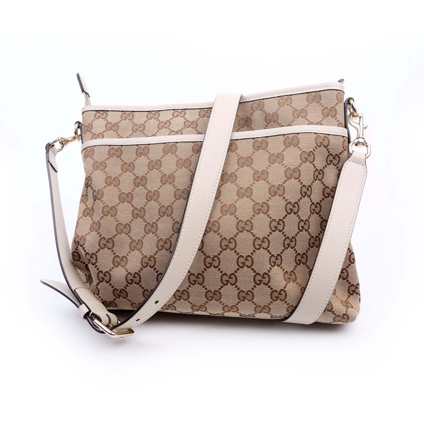 Gucci GG Canvas White Crossbody Bag