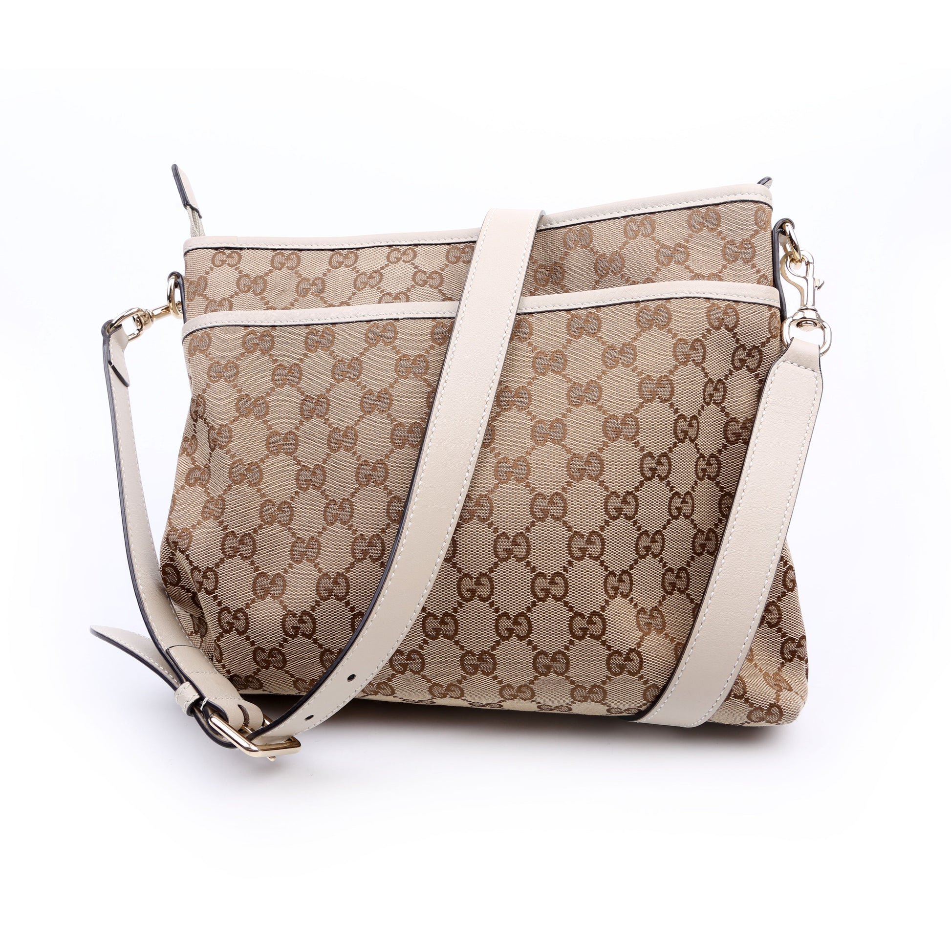Gucci GG Canvas White Crossbody Bag