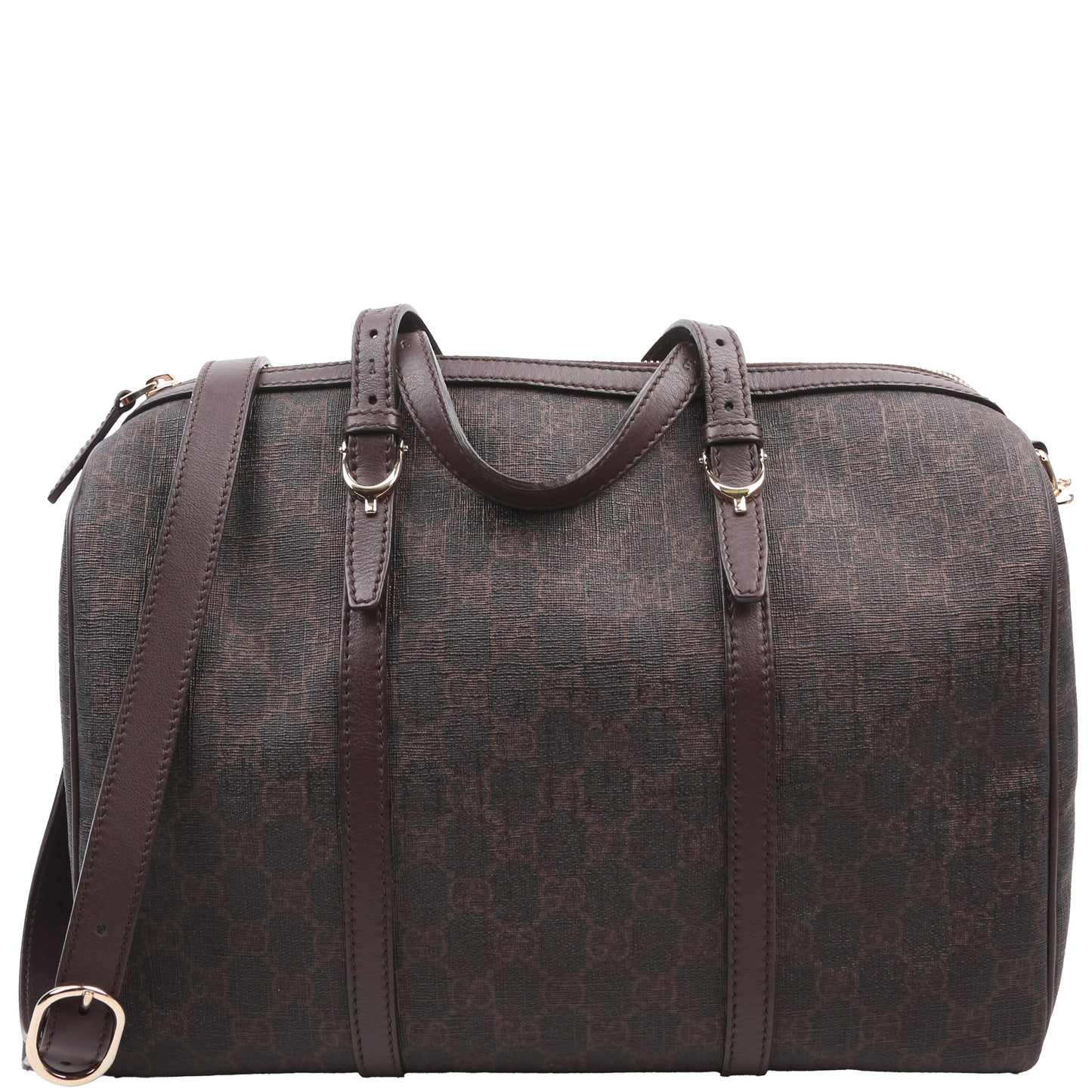 Gucci GG Supreme Boston Brown Travel Bag