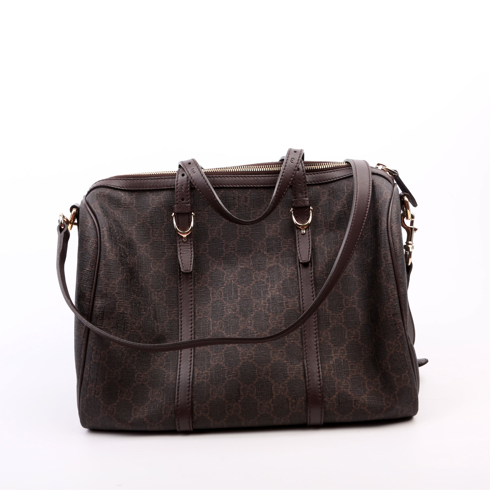 Gucci GG Supreme Boston Brown Travel Bag