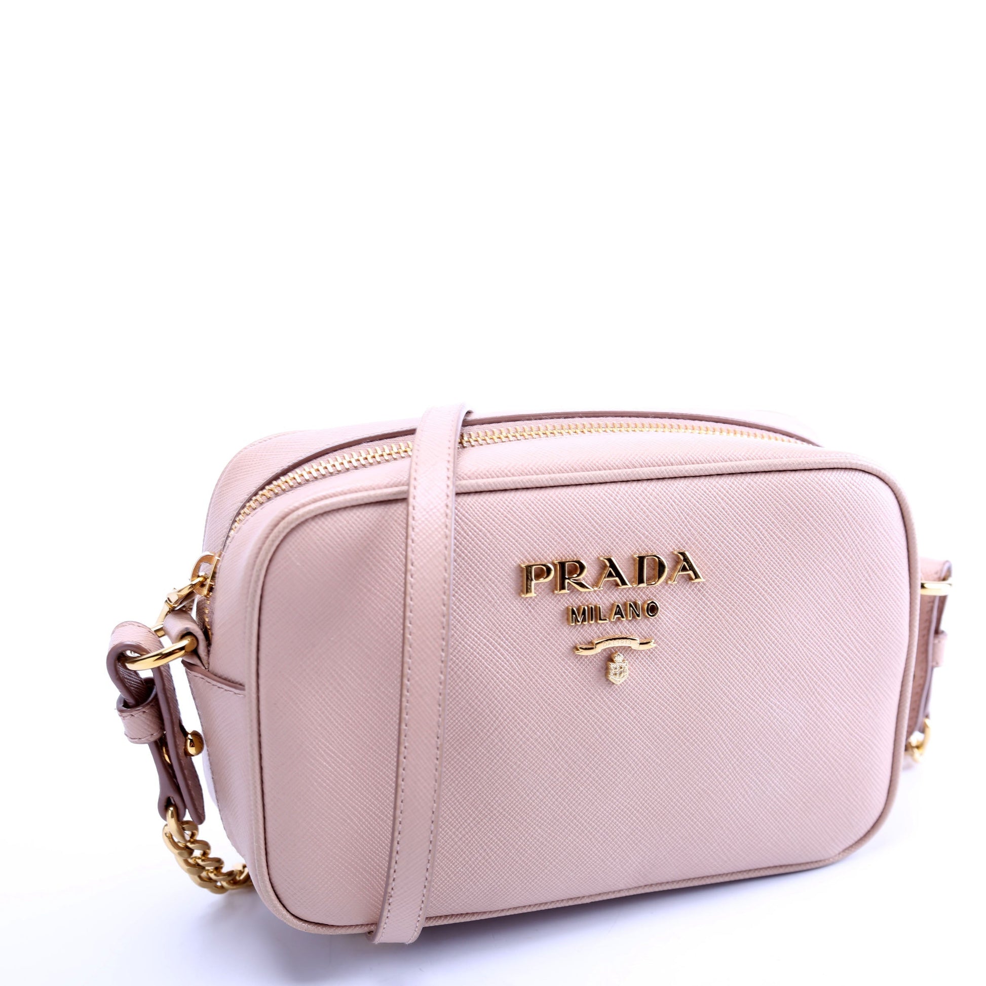 Prada Saffiano Lux Camera Nude Bag Small Travel Bag