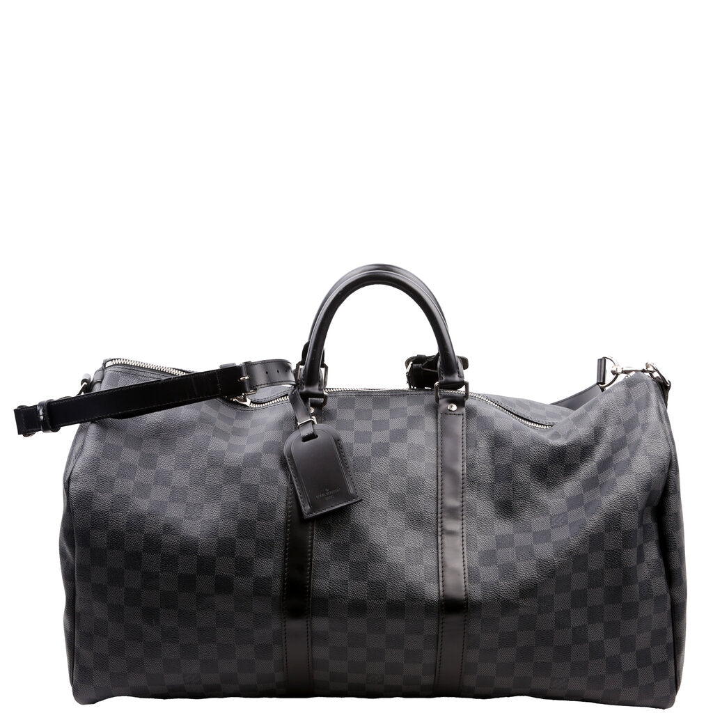Louis Vuitton Keepall 55 Graphite Bandouliere Damier Travel Bag