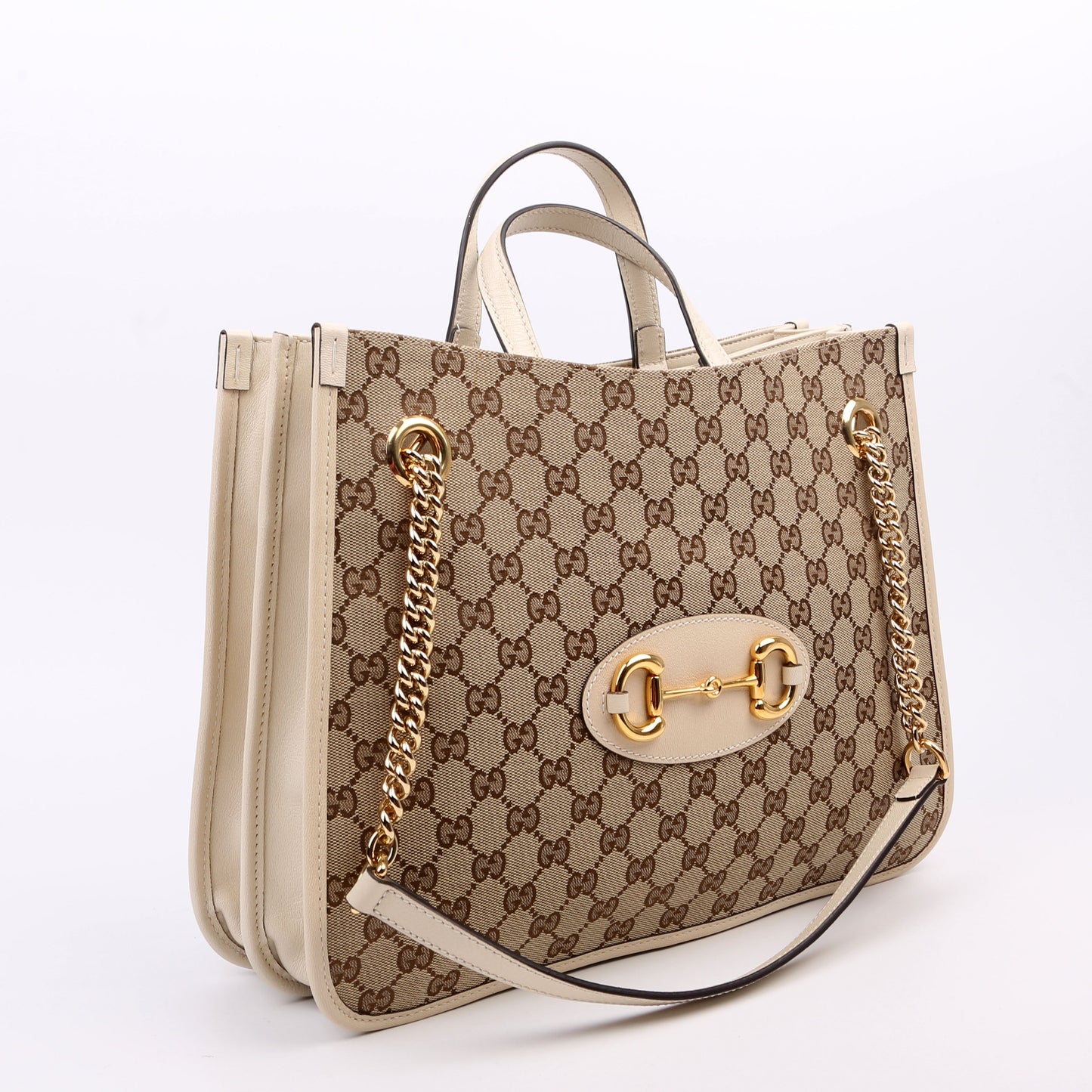 Gucci Horsebit White Large Tote Bag