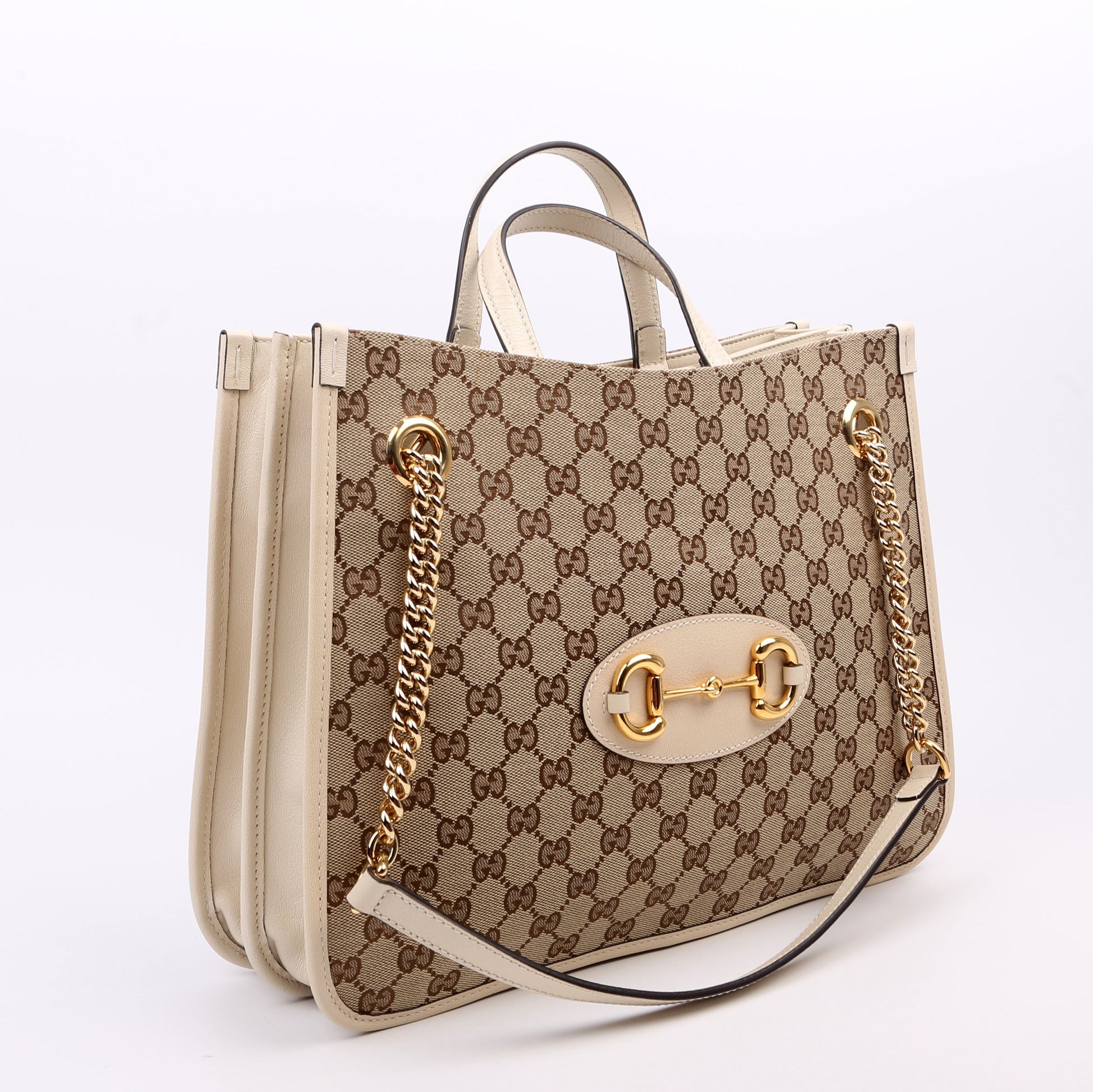 Gucci Horsebit White Large Tote Bag