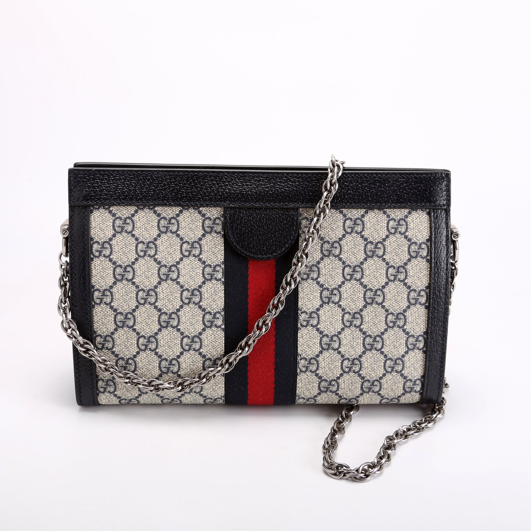 Gucci GG Supreme Ophidia Chain Beige Blue Red Travel Bag