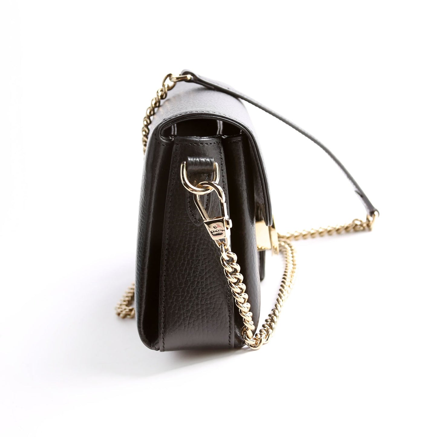 Gucci Interlocking Xbody Black Gold Small Travel Bag