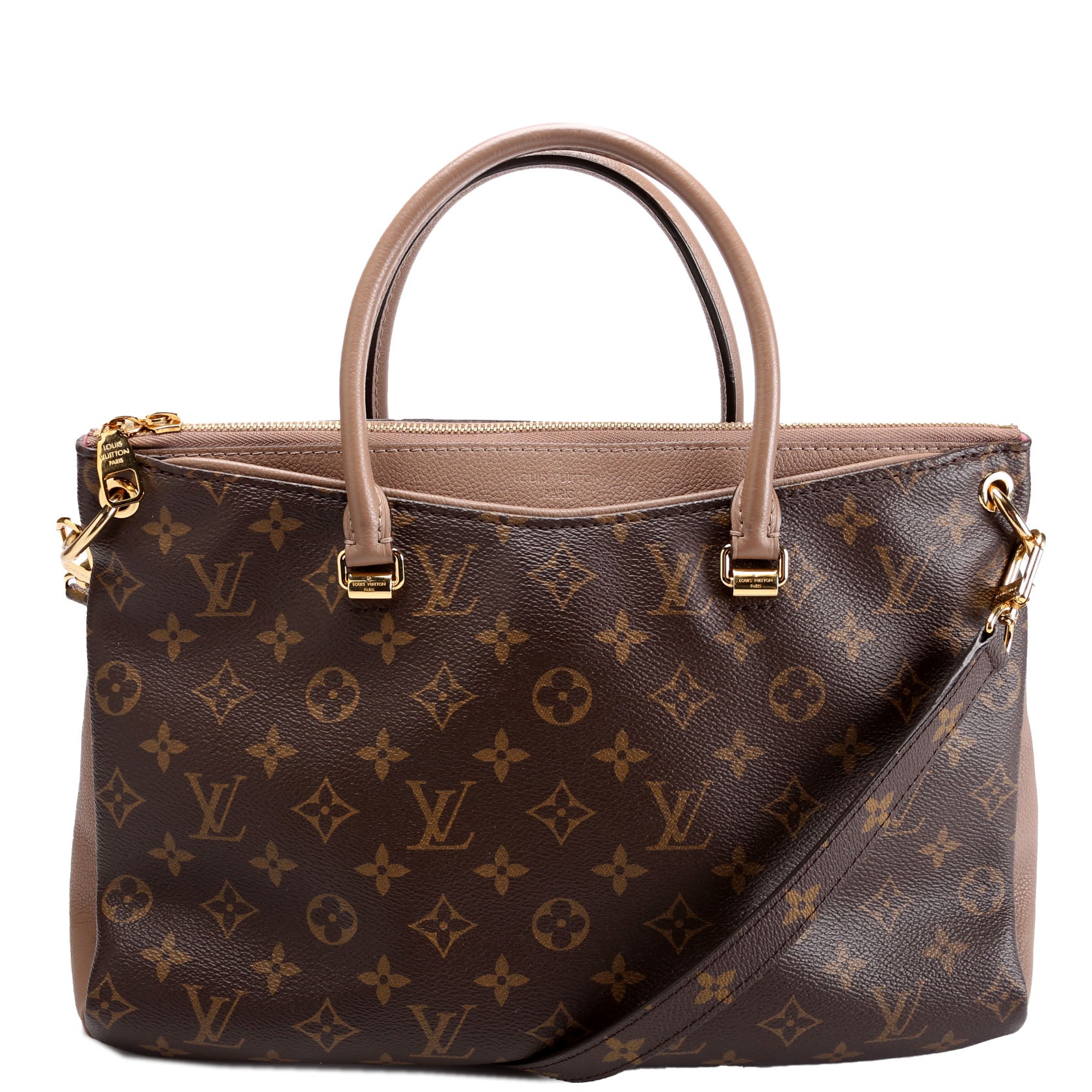 Louis Vuitton Pallas Side Monogram Leather Tote Bag Side 3