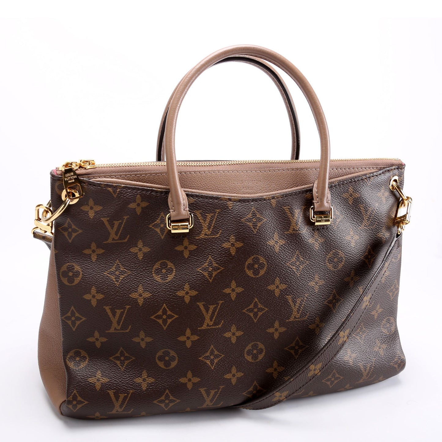 Louis Vuitton Pallas Side Monogram Leather Tote Bag Side 3
