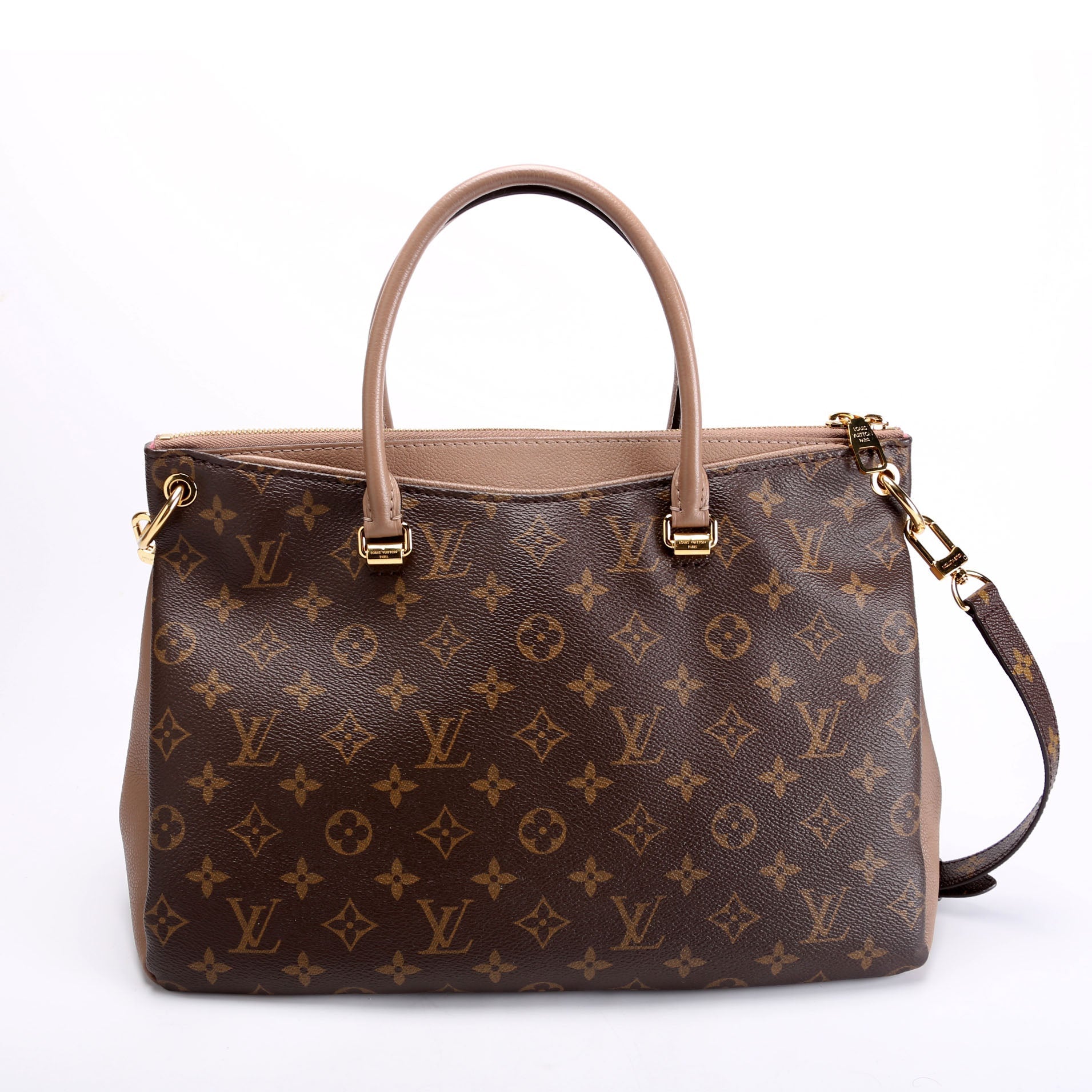 Louis Vuitton Pallas Side Monogram Leather Tote Bag Side 3