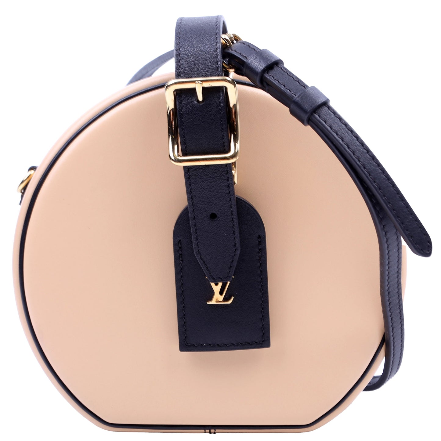 Louis Vuitton Petite Boite Chapeau Tan Calfskin Black Handbag Black 2
