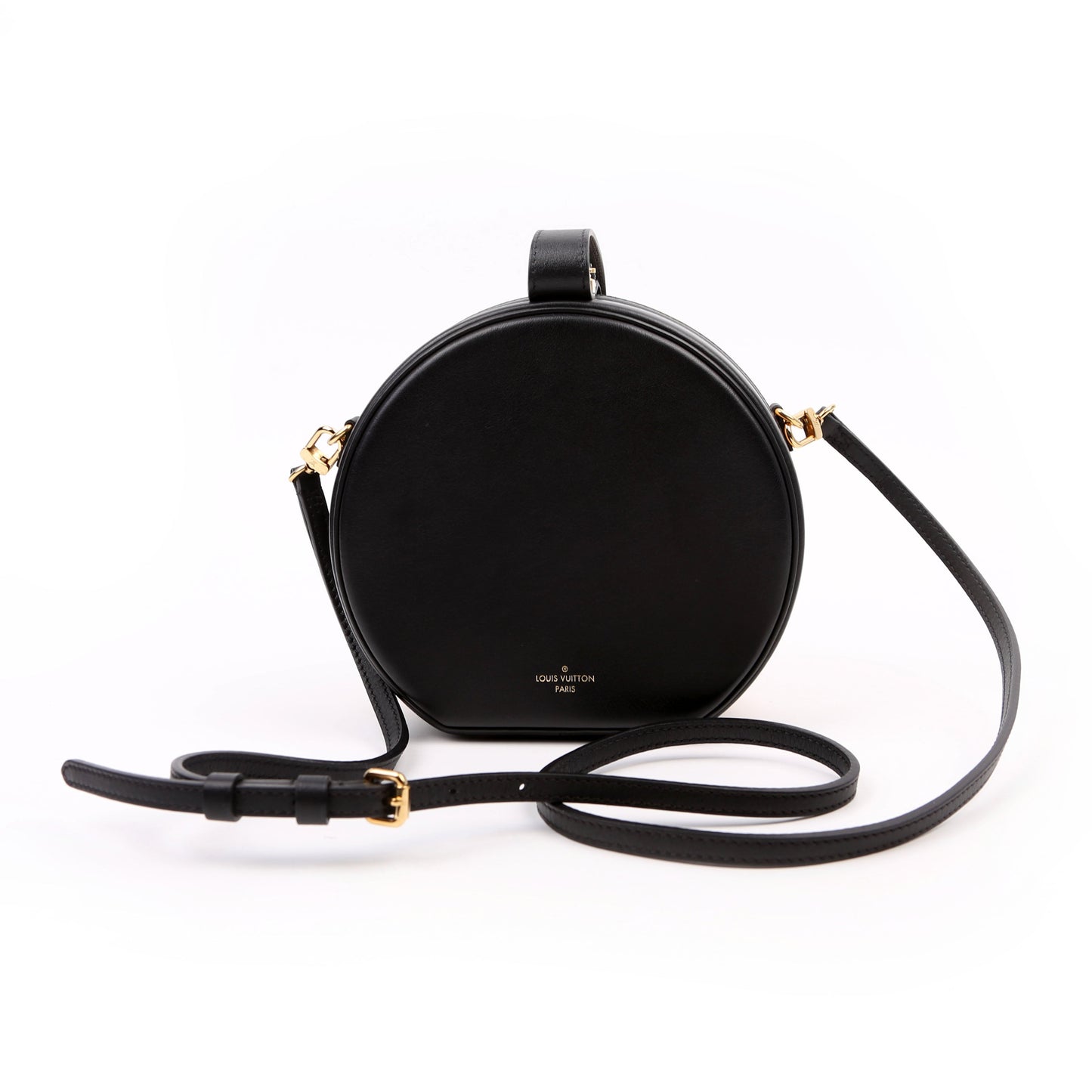 Louis Vuitton Petite Boite Chapeau Tan Calfskin Black Handbag Black 2