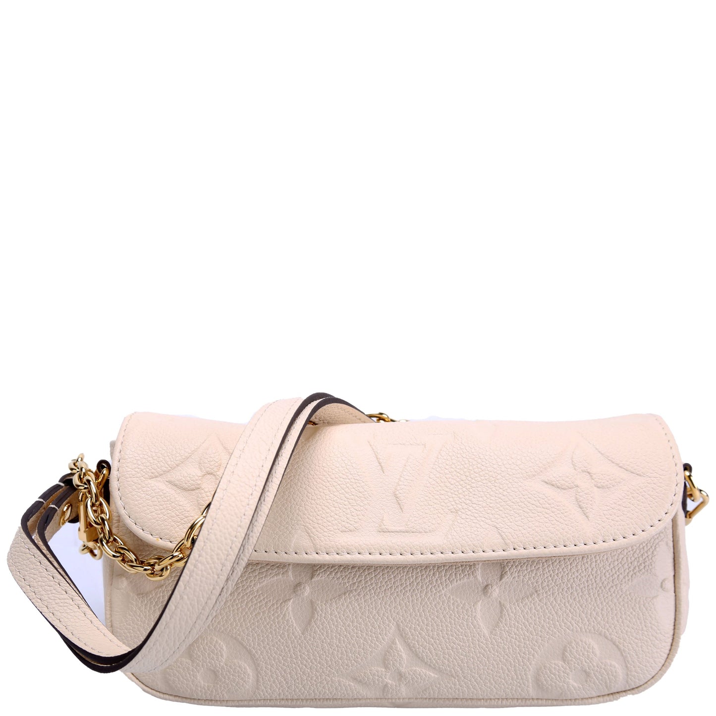 Louis Vuitton Ivy On Cream Empreinte Gold Wallet Case