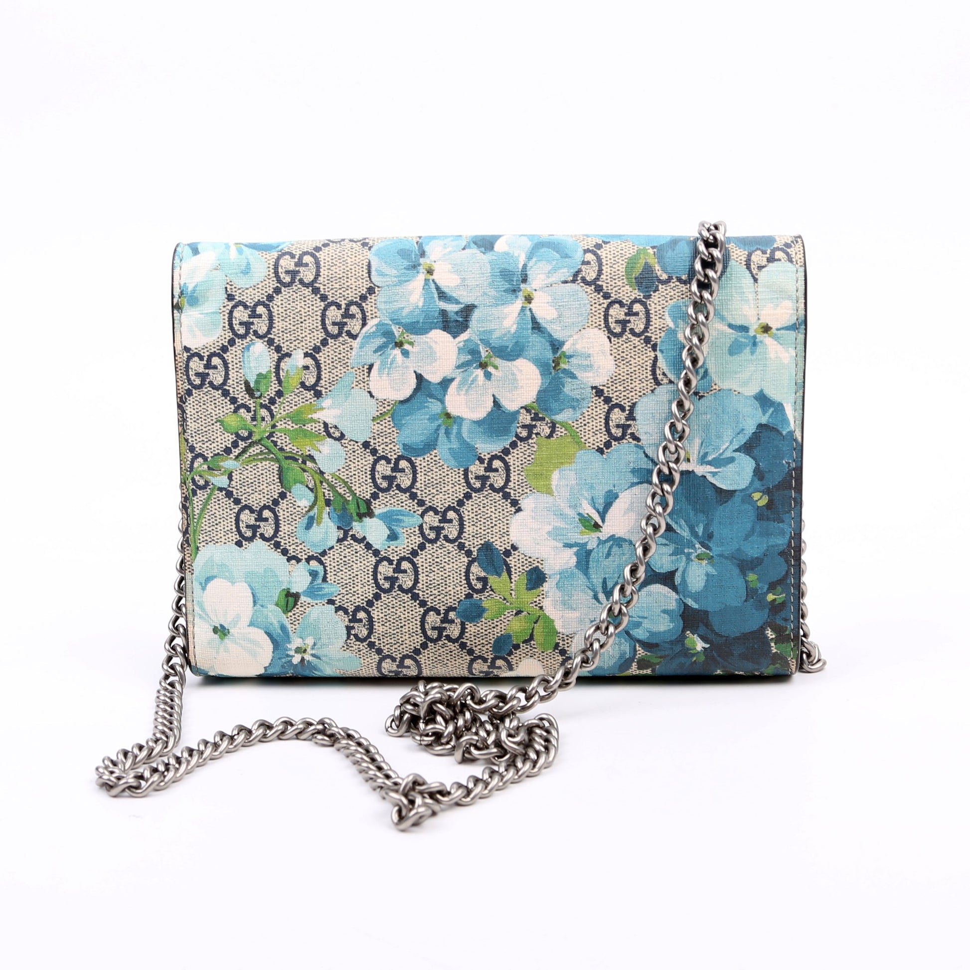 Gucci Dionysus GG Blooms Blue Mini Wallet Case