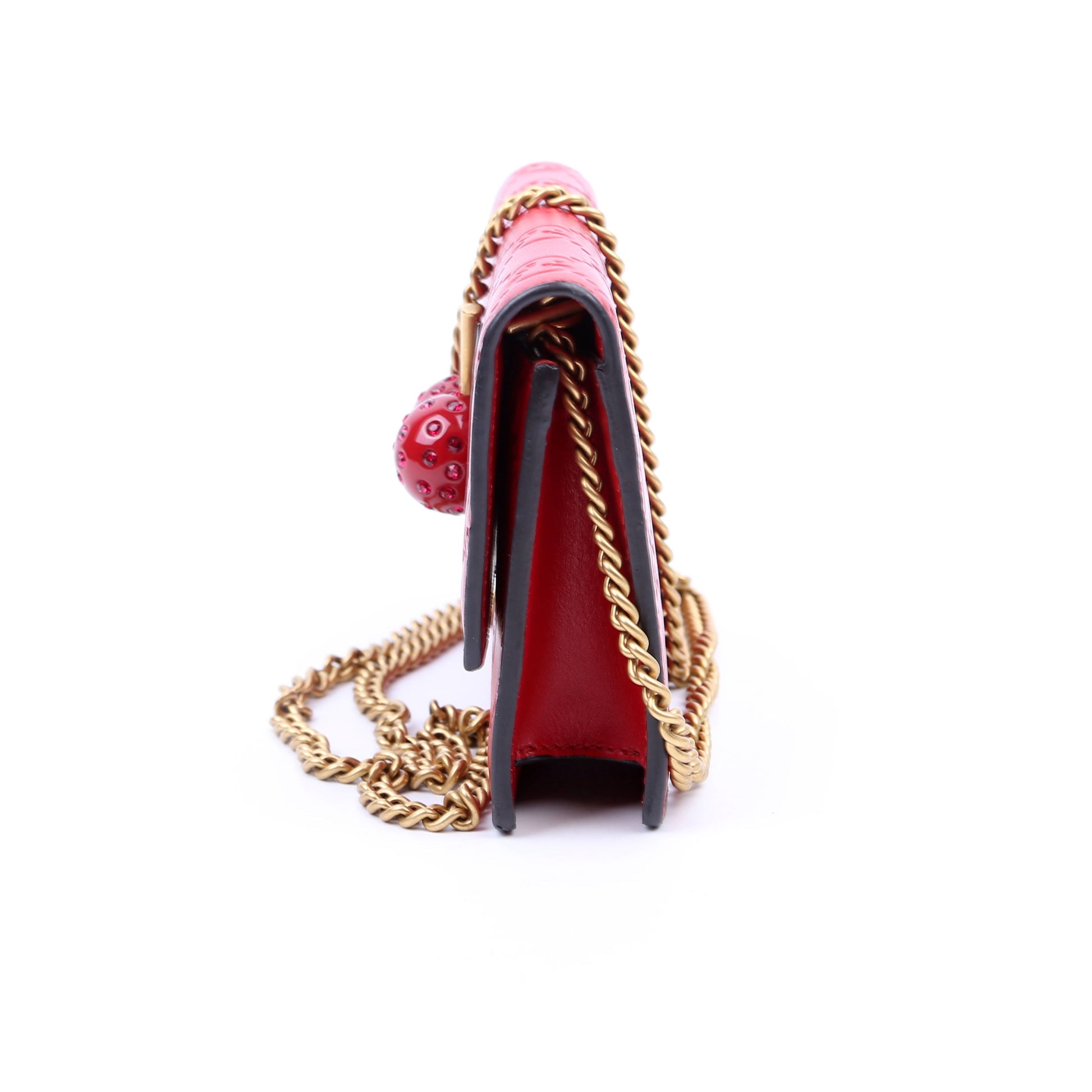 Gucci GG Cherries Leather Mini Travel Bag