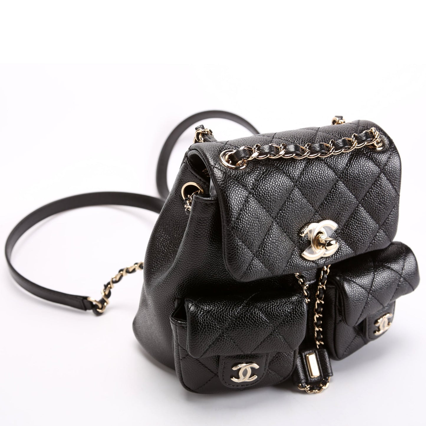 Chanel Duma Pocket Backpack Caviar RFID Black