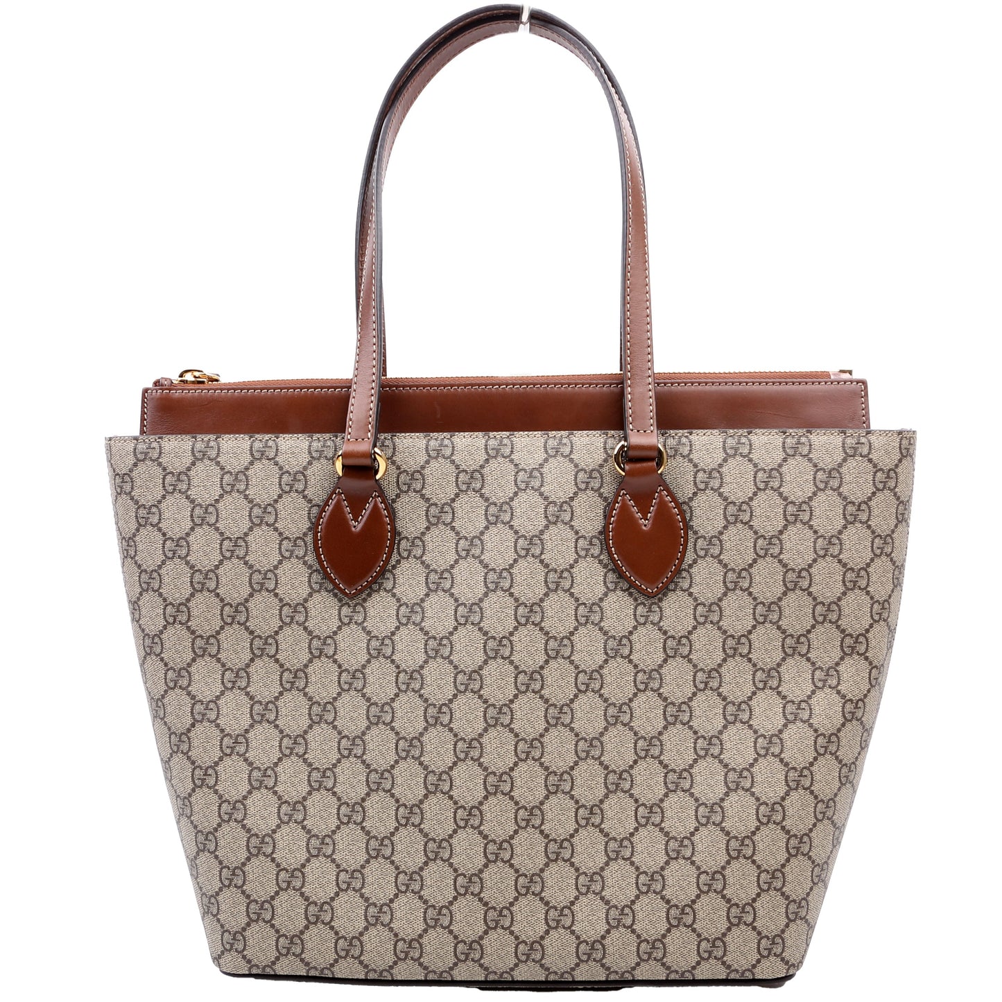Gucci GG Supreme Brown Beige Tote Bag