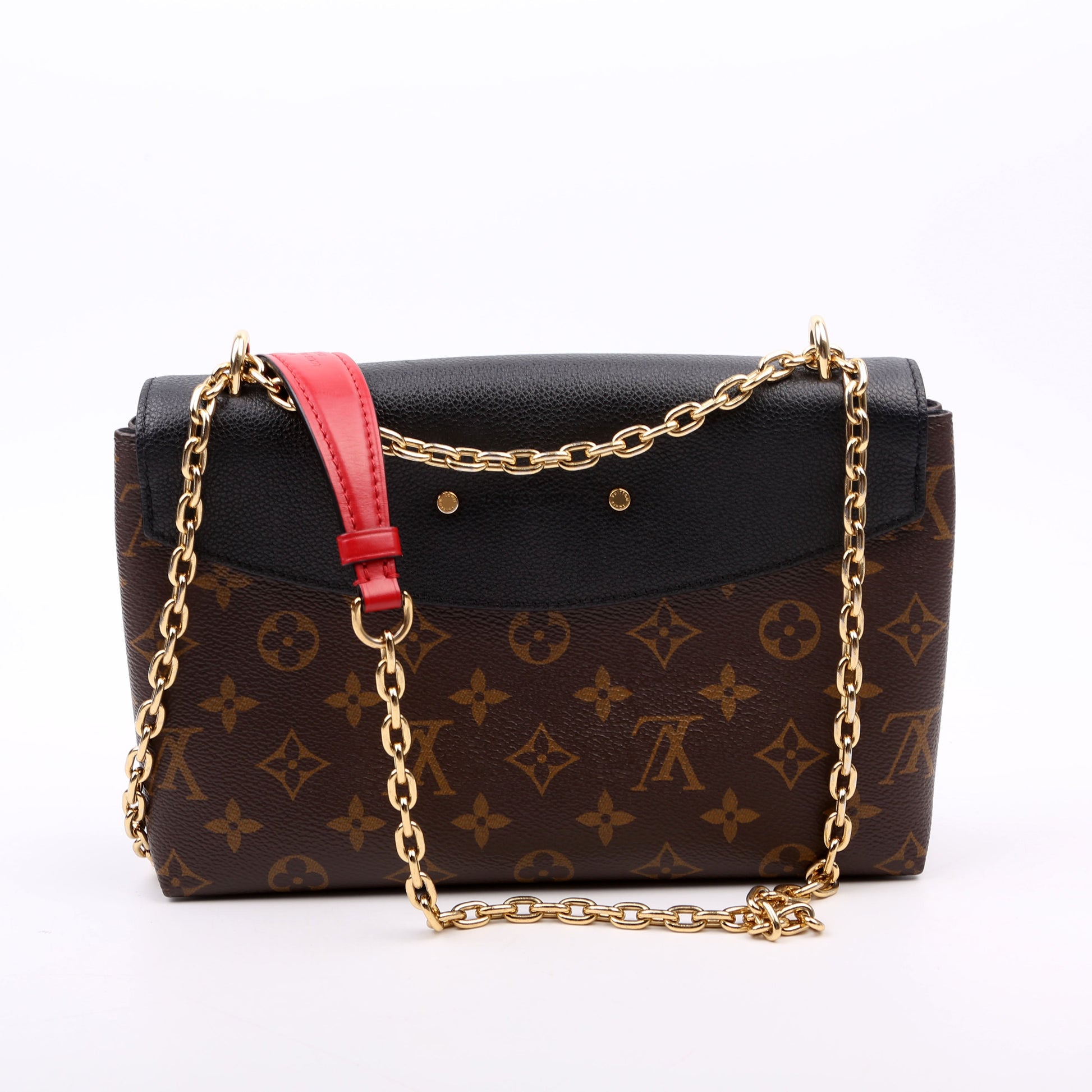 Louis Vuitton St Placide Monogram Black Red Handbag