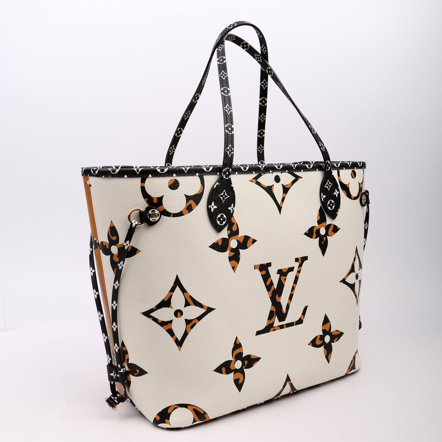 Louis Vuitton Neverfull MM Jungle Brown Ivory Wallet Case