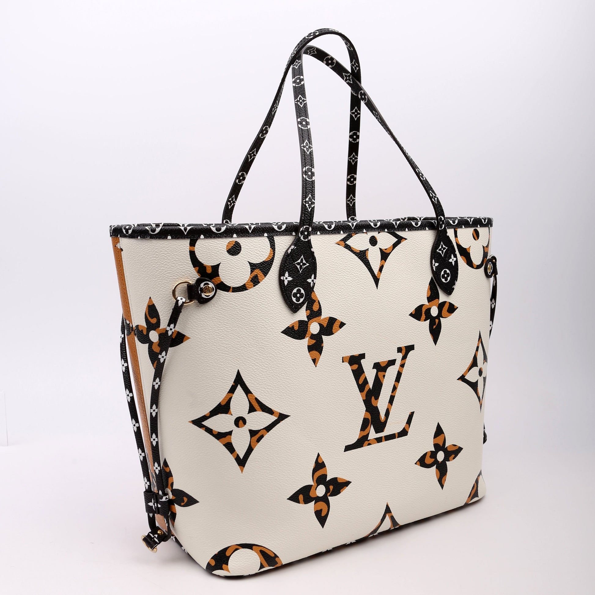 Louis Vuitton Neverfull MM Jungle Brown Ivory Wallet Case