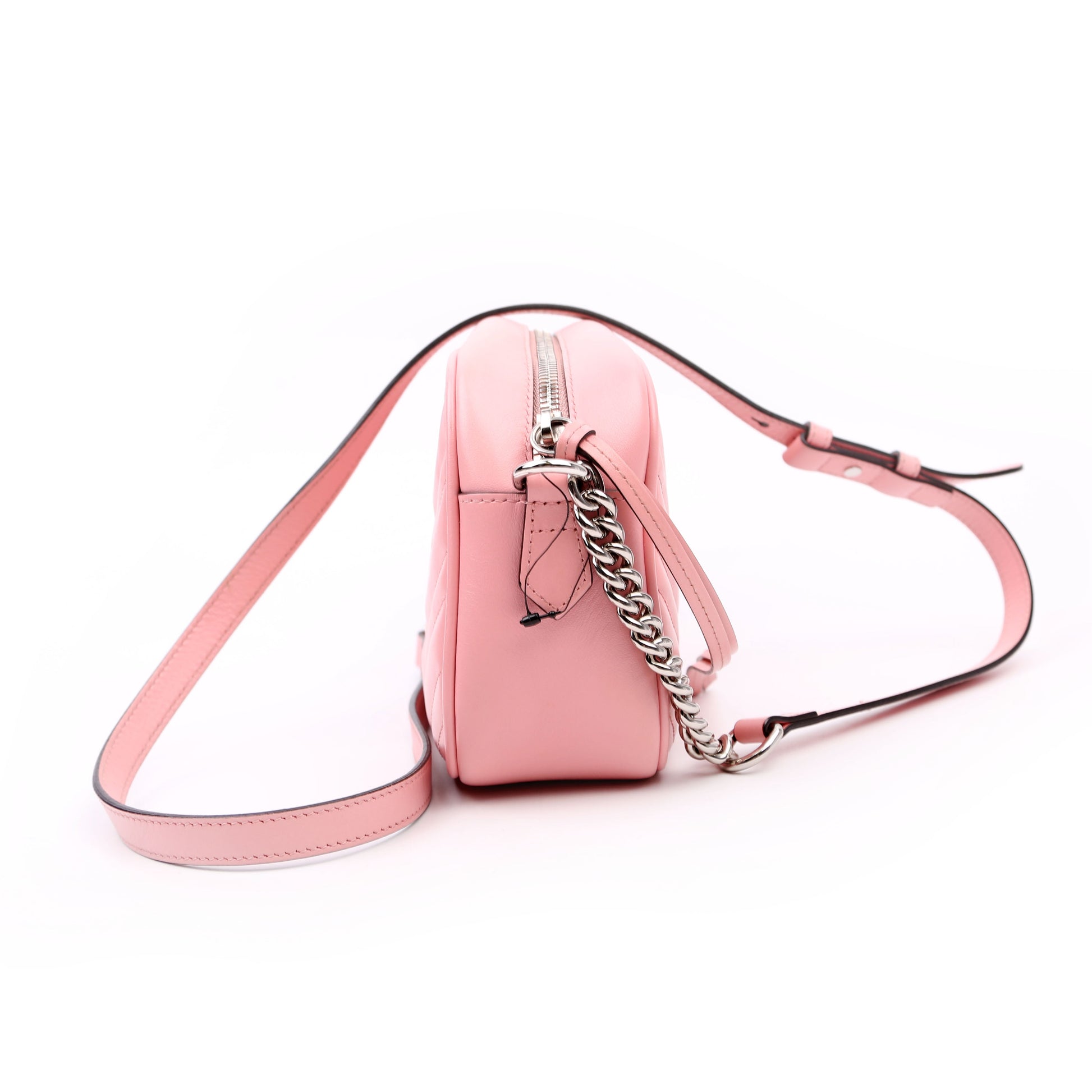 Gucci Marmont Camera Leather Pink Small Travel Bag