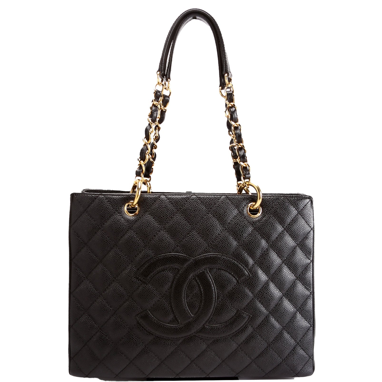 Chanel Grand Shopping Caviar Black Tote Bag Black 5