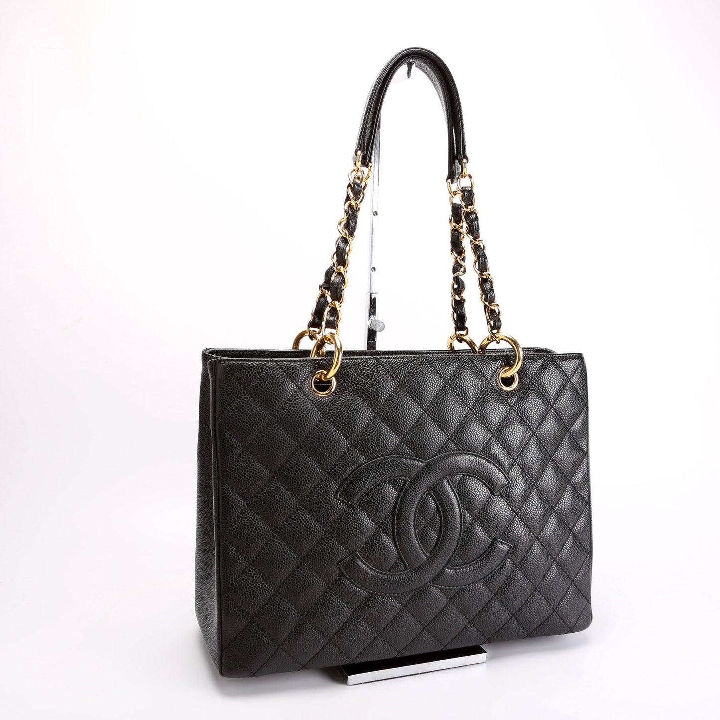 Chanel Grand Shopping Caviar Black Tote Bag Black 5