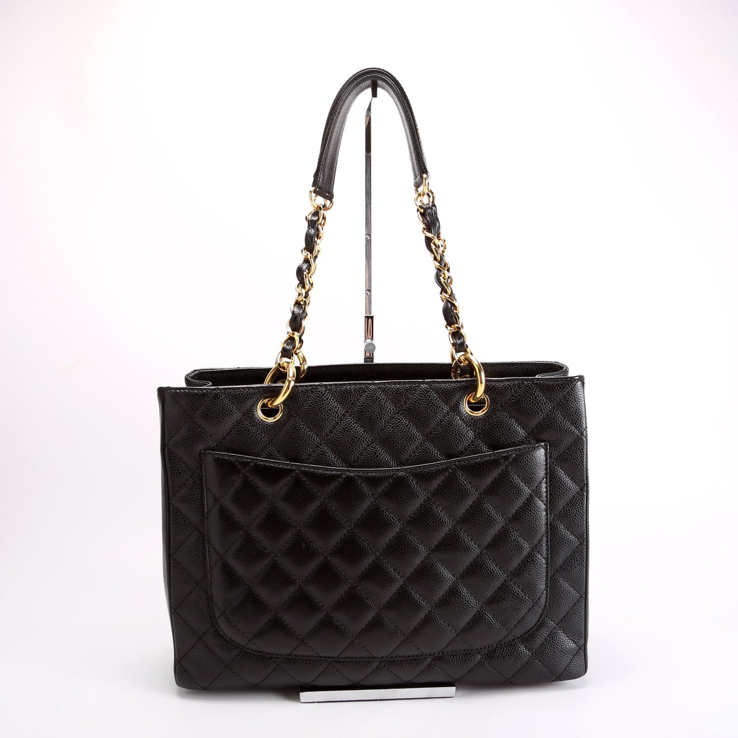 Chanel Grand Shopping Caviar Black Tote Bag Black 5