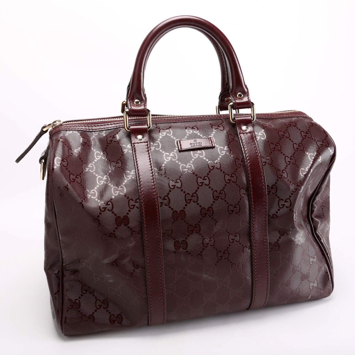 Gucci GG Imprime Joy Boston Burgundy Travel Bag