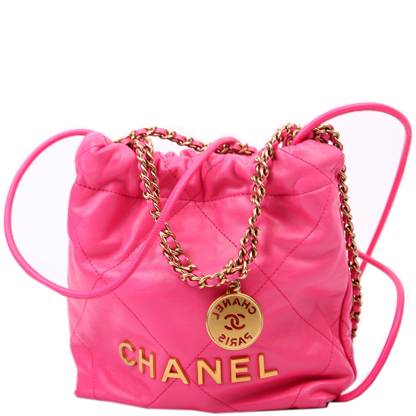 Chanel 22 Quilted Calfskin RFID Pink Mini Bag