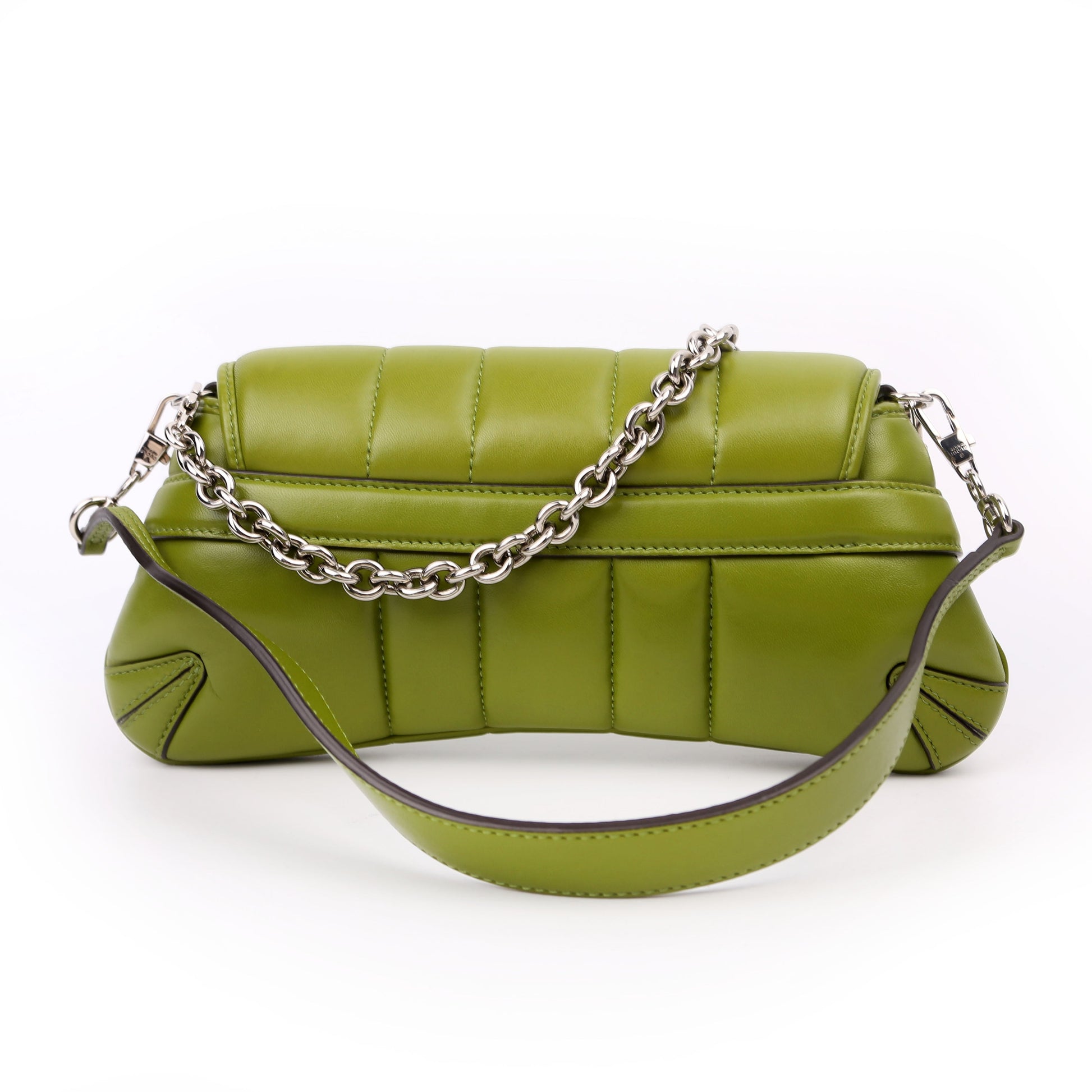 Gucci Vertical Maxi Horsebit Quilted Green Medium Chain Shoulder Bag