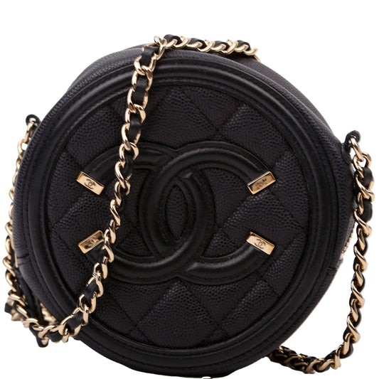 Chanel Filigree Round 29M Black Crossbody Bag
