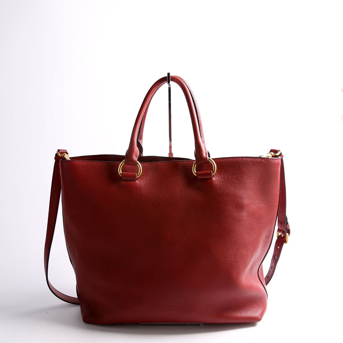 Prada Vitello Phenix Shopper Tote Bag Red
