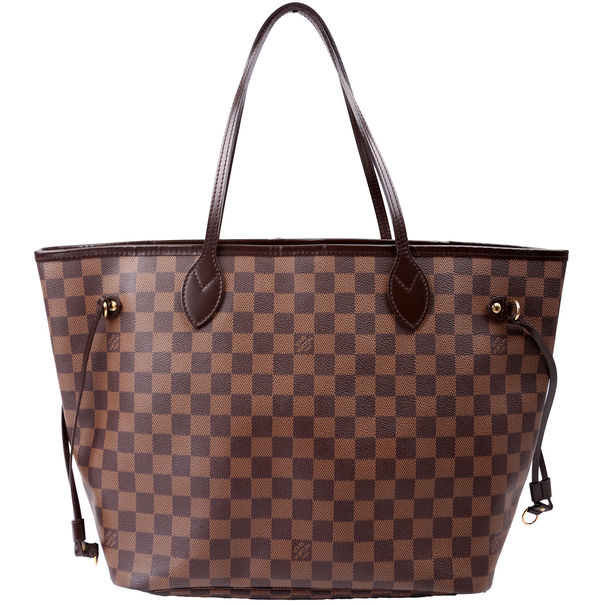 Louis Vuitton Neverfull MM Ebene Damier Red Tote Bag Ebene Red