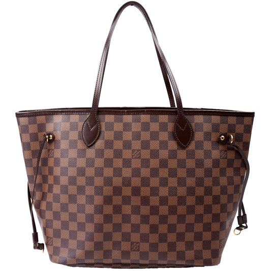 Louis Vuitton Neverfull MM Ebene Damier Red Tote Bag Ebene Red