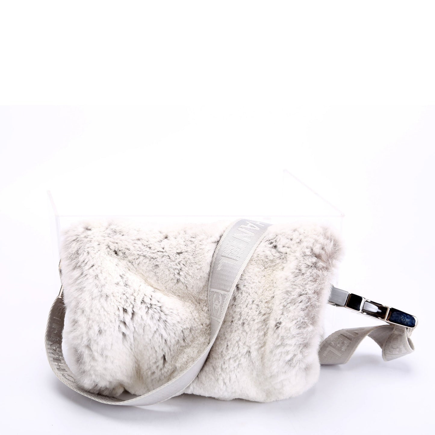 Chanel Sport Ligne Duffle Rabbit Fur 10M Grey Travel Bag