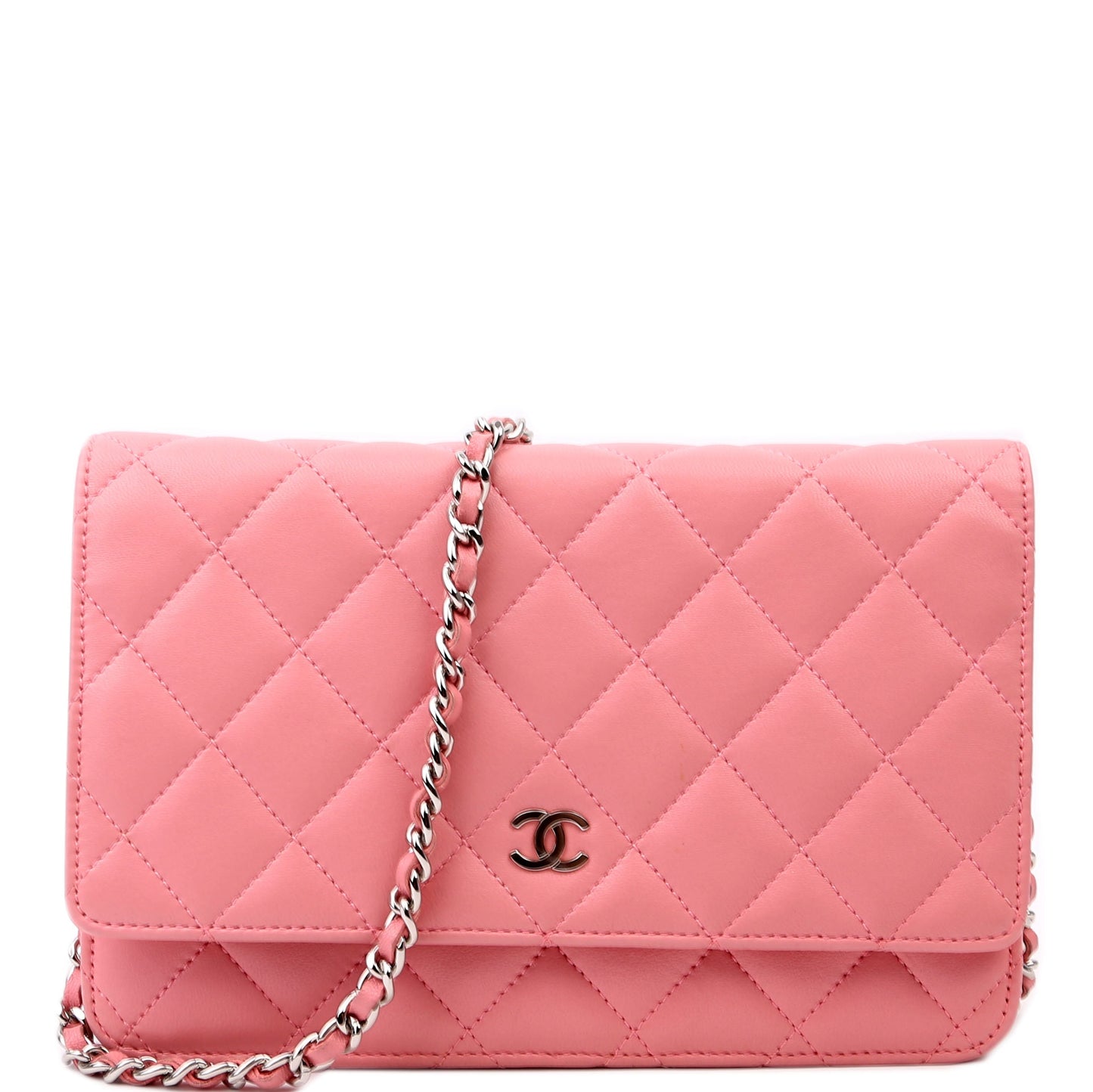 Chanel WOC Classic Lambskin Pink Clutch Bag